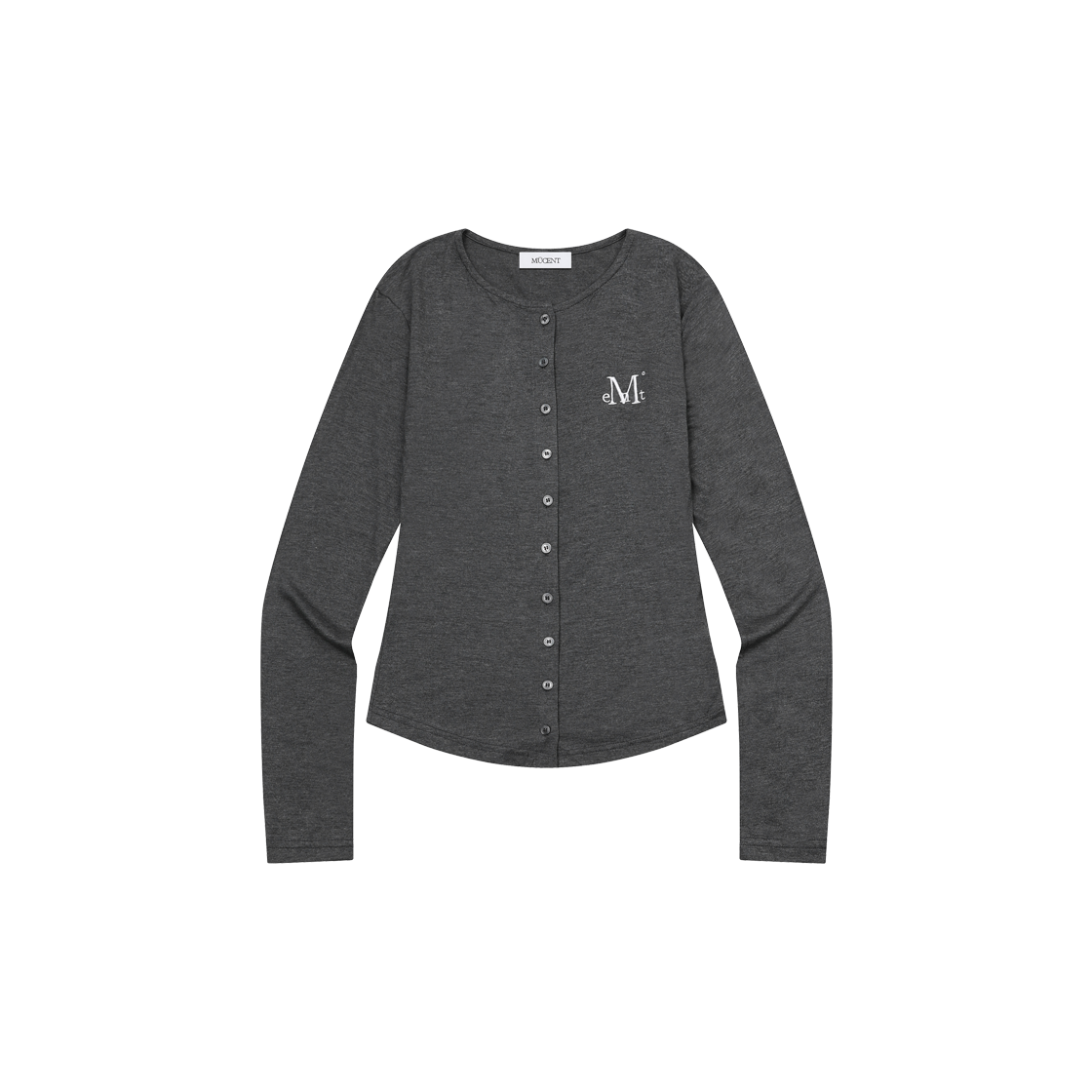 P0000BFX MUCENT Anz Slim Fit R-Neck Cardigan (5Color) Charcoal