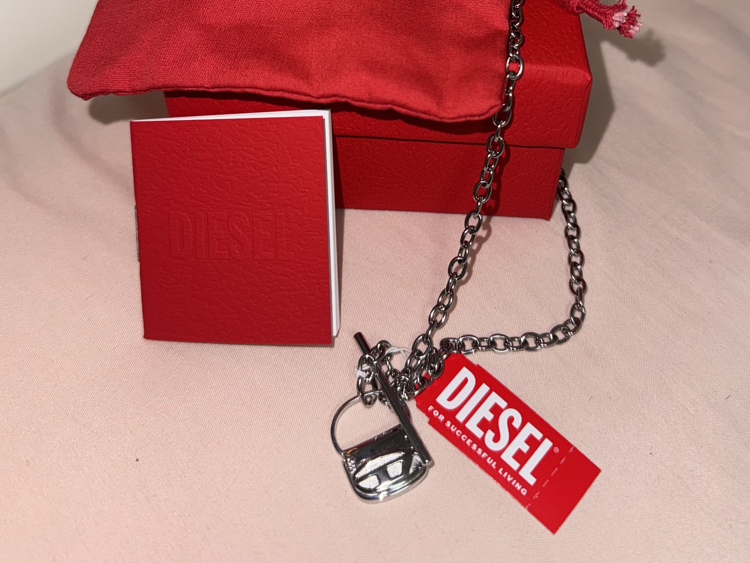 Diesel DX1593040 Stainless Steel Chain Necklace Silver 착용 스타일 - 3