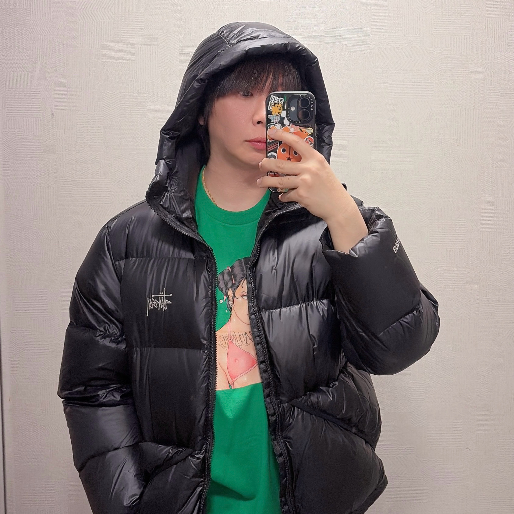 Supreme Angel T-Shirt Green - 25FW, Stussy Micro Ripstop Down Parka Jet Black 착용 스타일