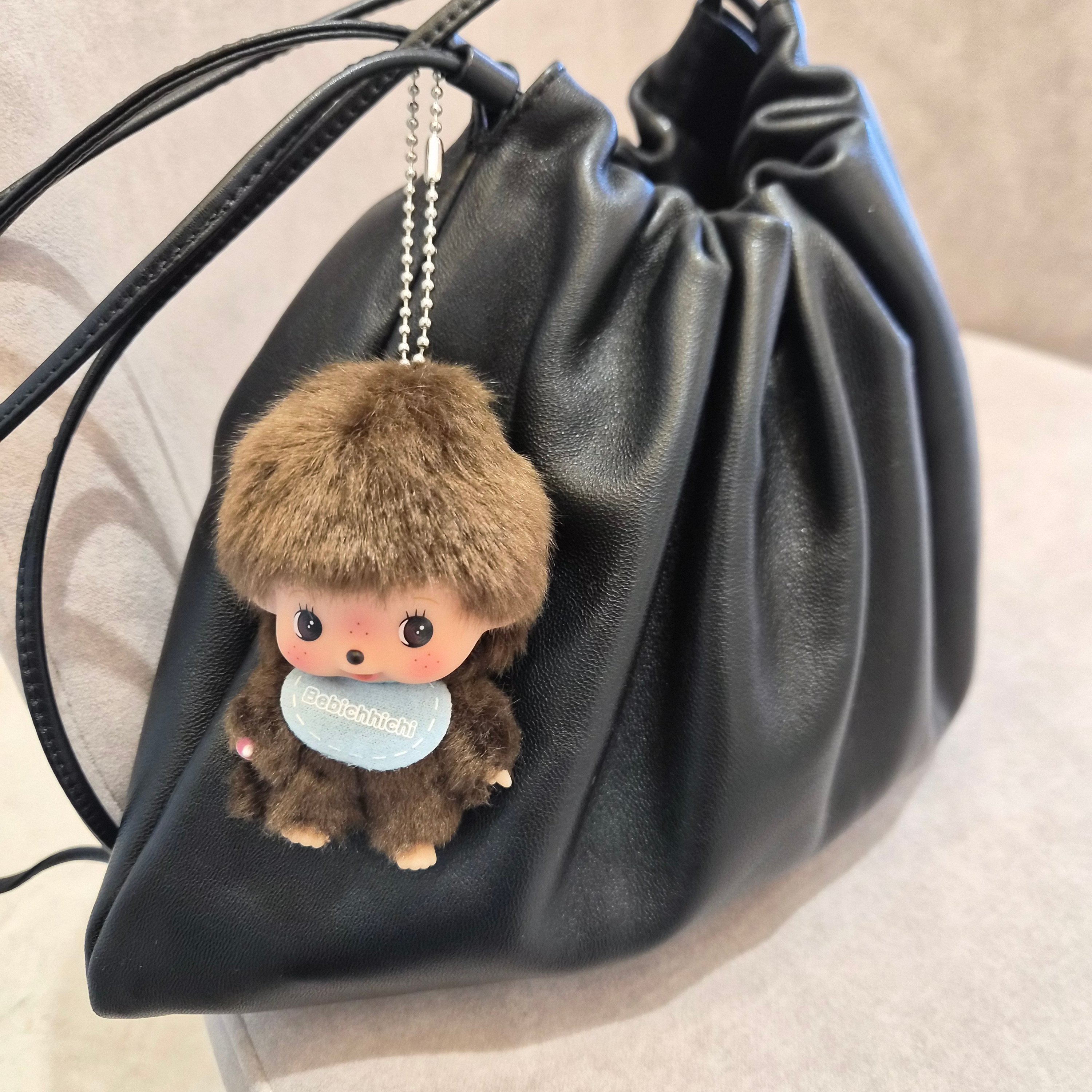 Monchhichi Bebichhichi Bighead SS Boy Key Chain Blue 착용 스타일