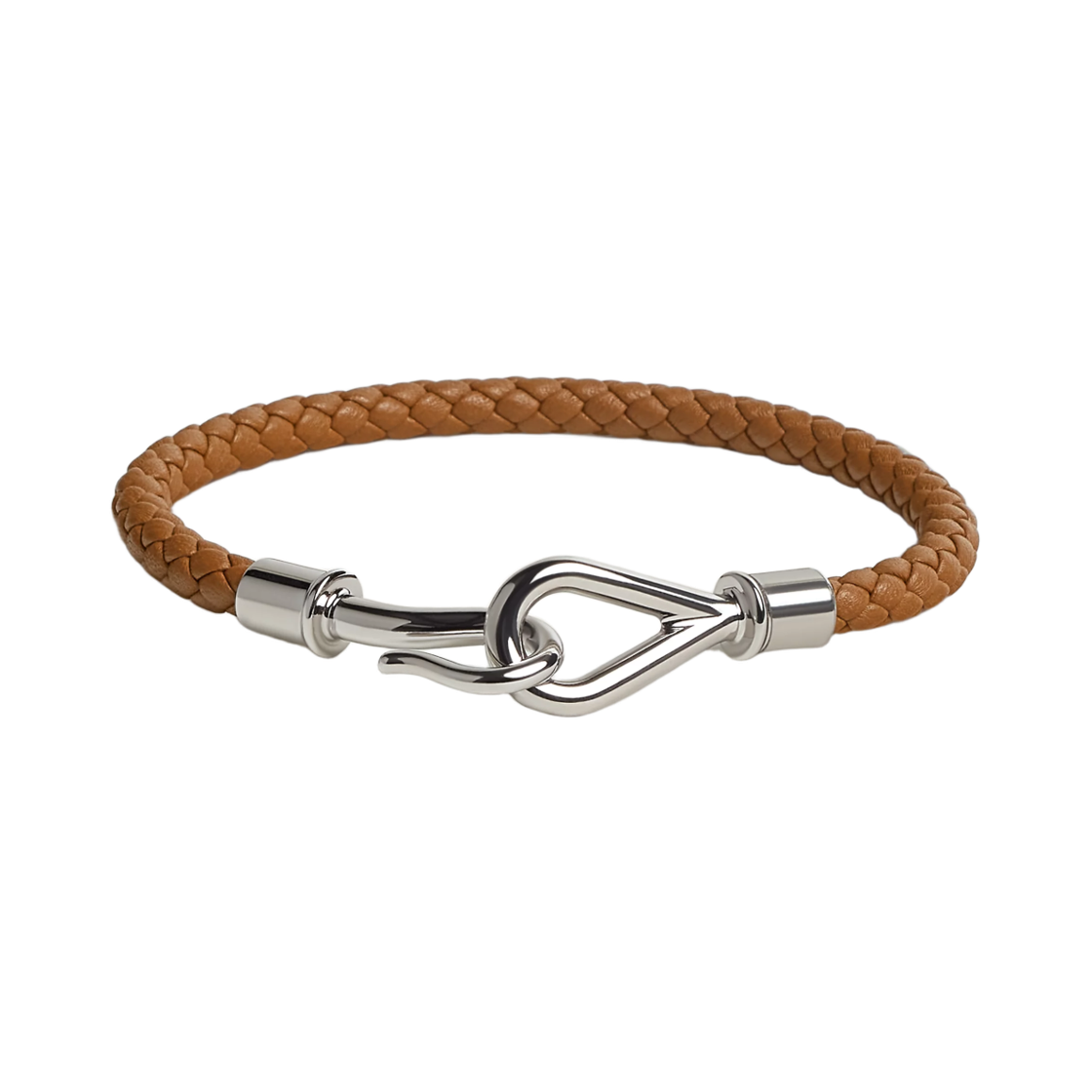 H077241FP37 Hermes Jumbo H Bracelet Swift Calfskin & Palladium Gold