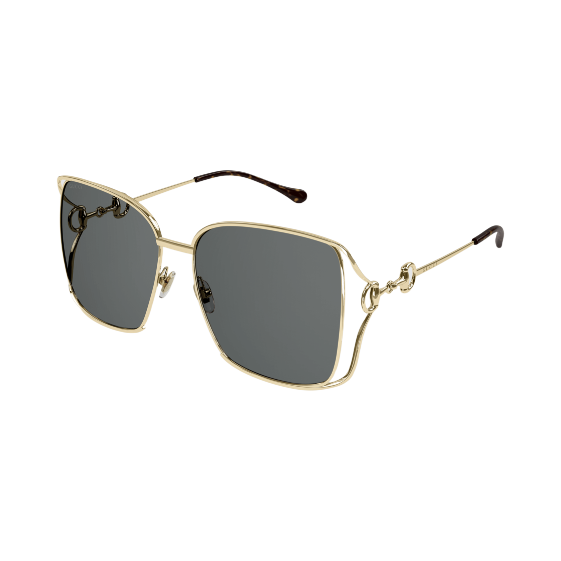 (W) 구찌 스퀘어 프레임 선글라스 골드 그레이((W) Gucci Square Frame Sunglasses Gold Grey) - 2