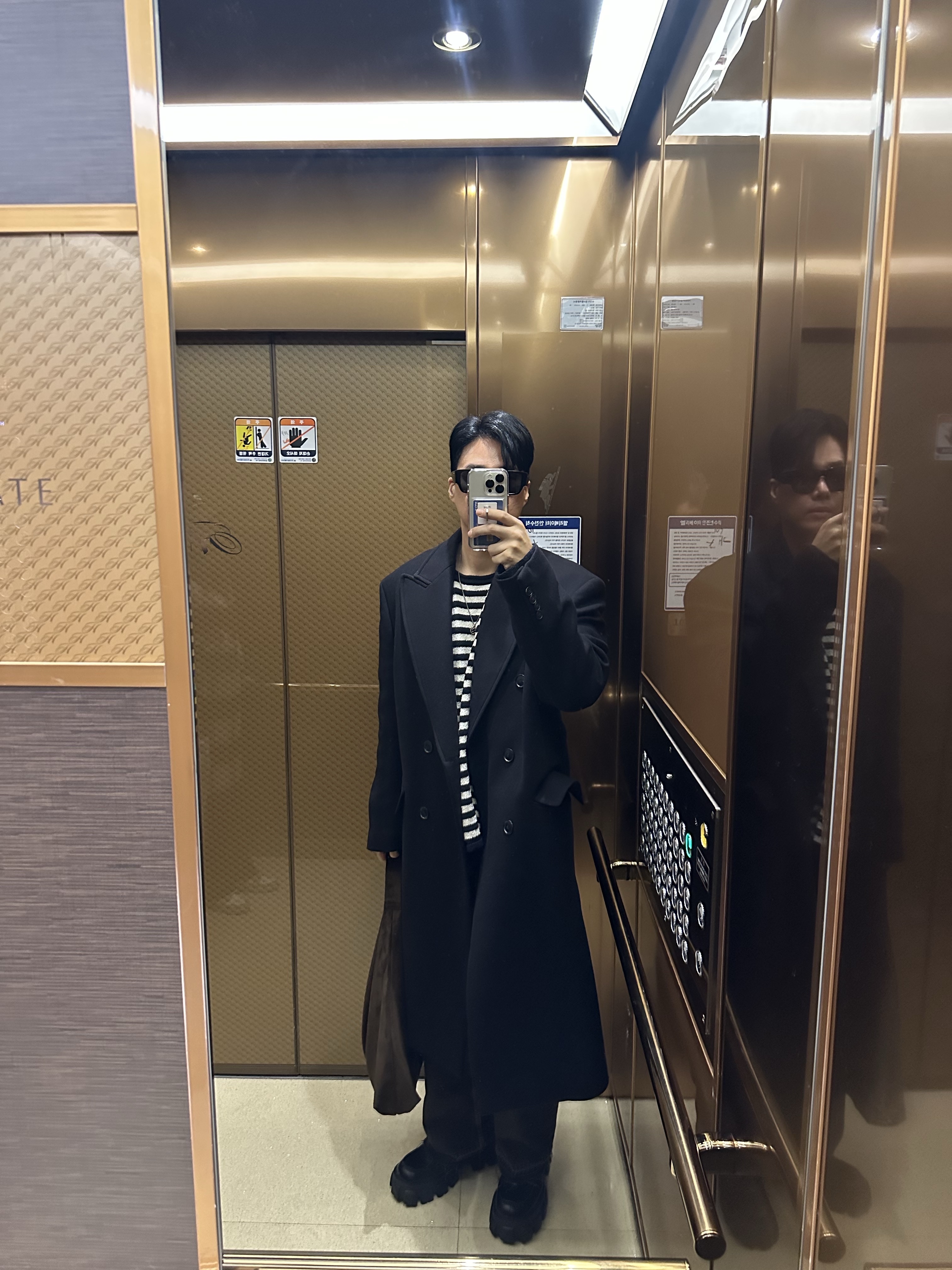 Prada Monolith Brushed Leather Loafers Black 착용 스타일