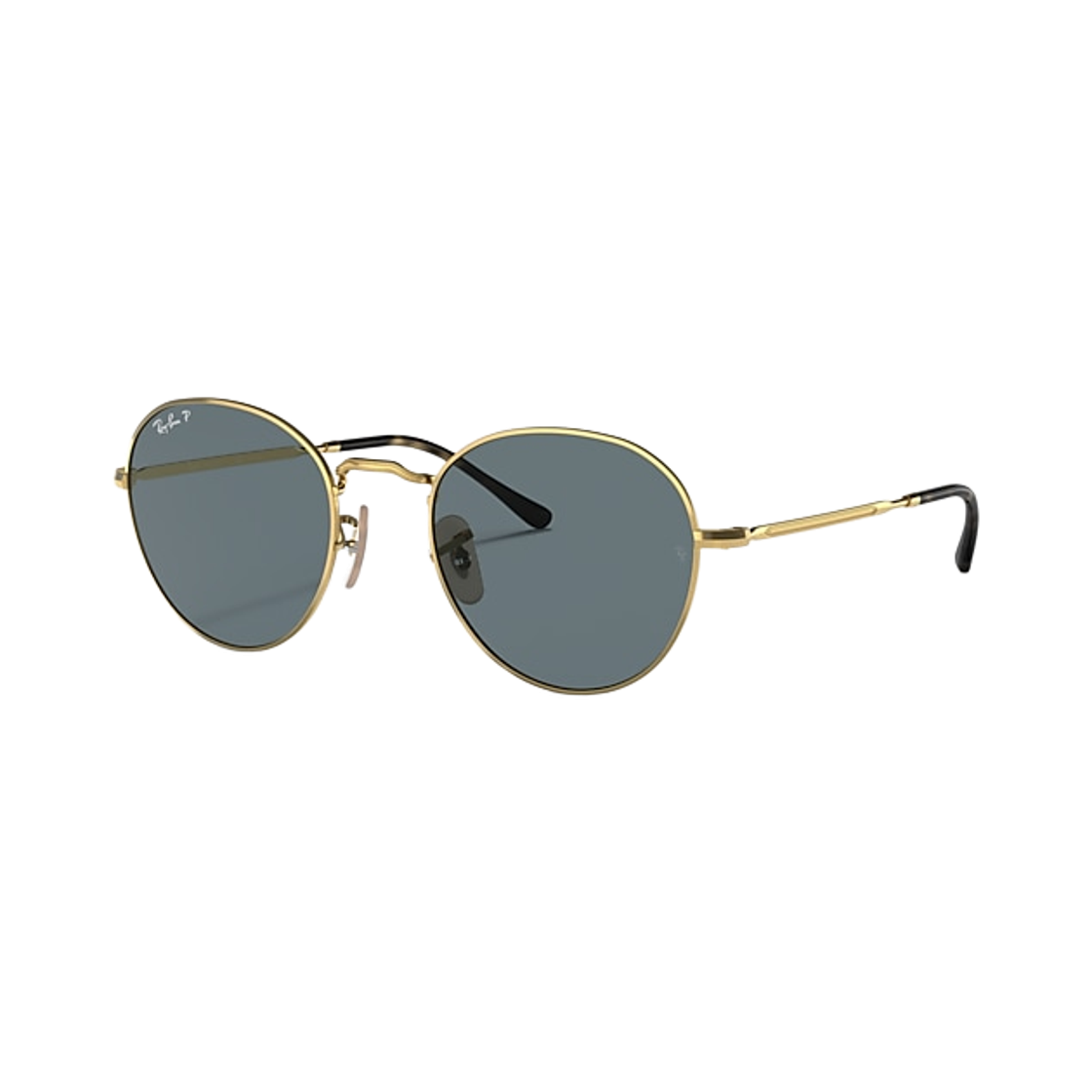 RB3582-001/3R Ray-Ban David Polished Arista Gold Frame Dark Blue Polarized Lense Adjustable Nosepads