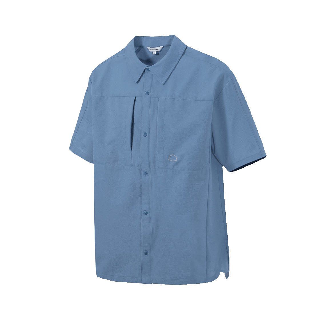 제로그램 에어프레쉬 포켓 반팔 셔츠 그레이시 블루(ZEROGRAM Airfresh Pocket Half Shirts Grayish Blue) - 1
