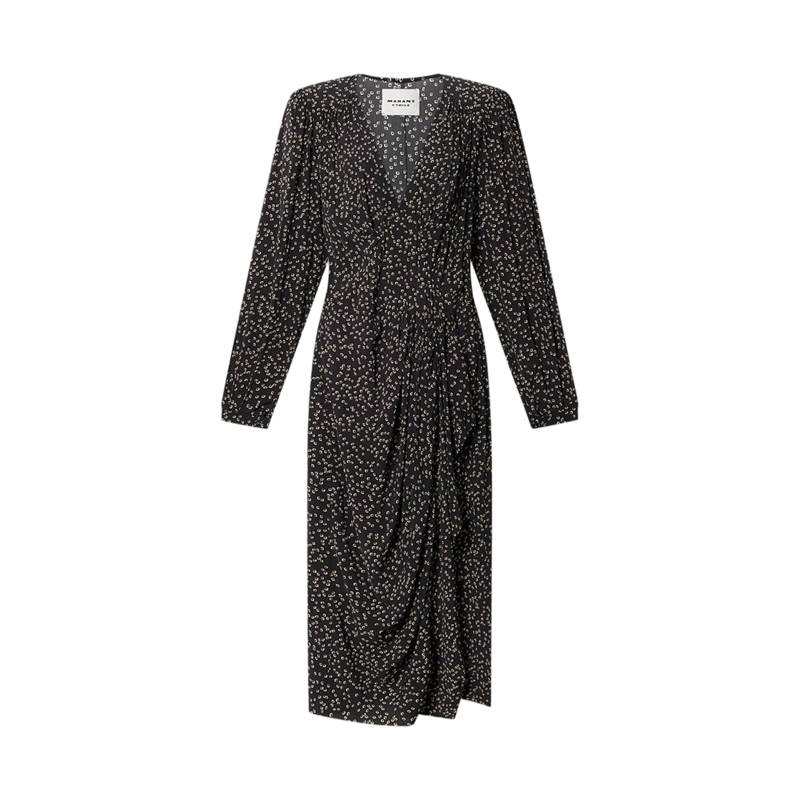 (W) 이자벨 마랑 데이리아 플로잉 오리가미 프린트 드레스 블랙 - 26SS((W) Isabel Marant Daylia Flowing Origami Print Dress Black - 26SS) - 1