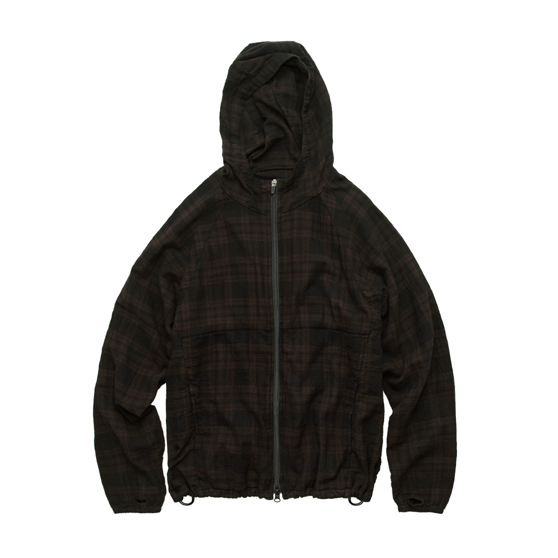 폴리테루 휴먼인덱스 휴먼 체크 후디 파카 브라운