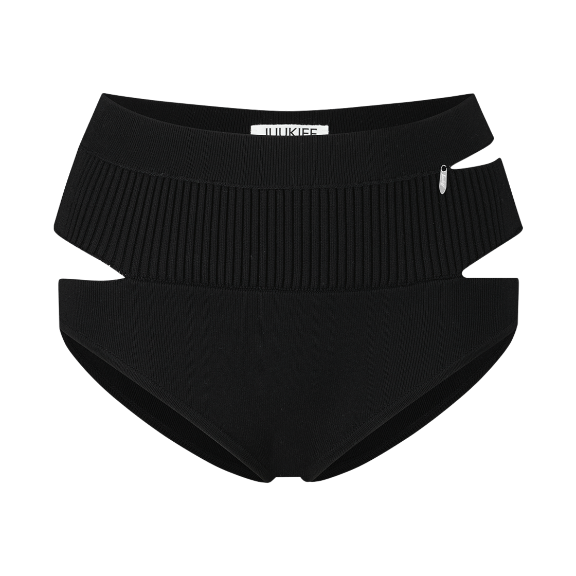 쥬키프 비스코스 슬릿 브리프 블랙(Juukiff Slitted Brief In Peppermint Viscose Black)