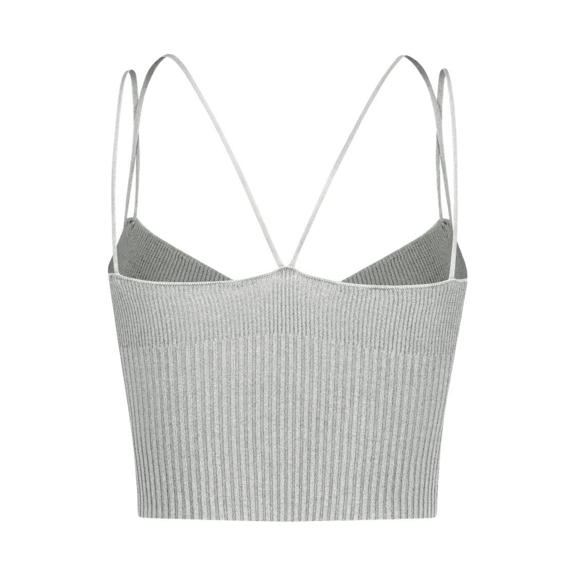 쥬키프 코튼믹스 크로스 스트랩 브라탑 라이트 그레이(Juukiff Cross-Strap Seamless Bra Top In Mixed Cotton Light Grey) - 2