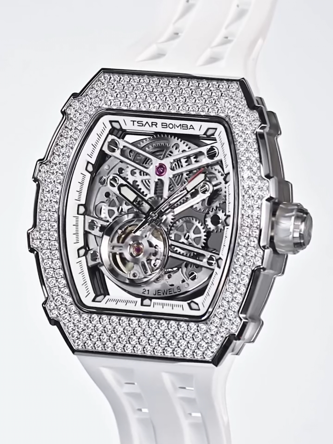 Tsar Bomba Elemental Zirconia Cubic Automatic TB8208D-11 White 2 착용 스타일