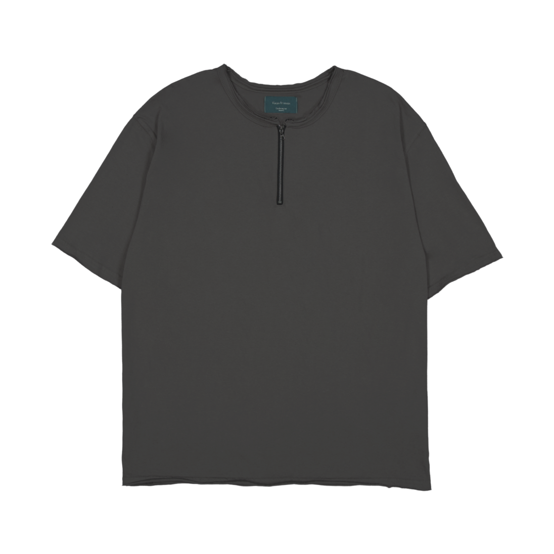 언더마이카 페이디드 코어 집 하프 슬리브 차콜(Undermycar Faded Core Zip Half Sleeve Charcoal)