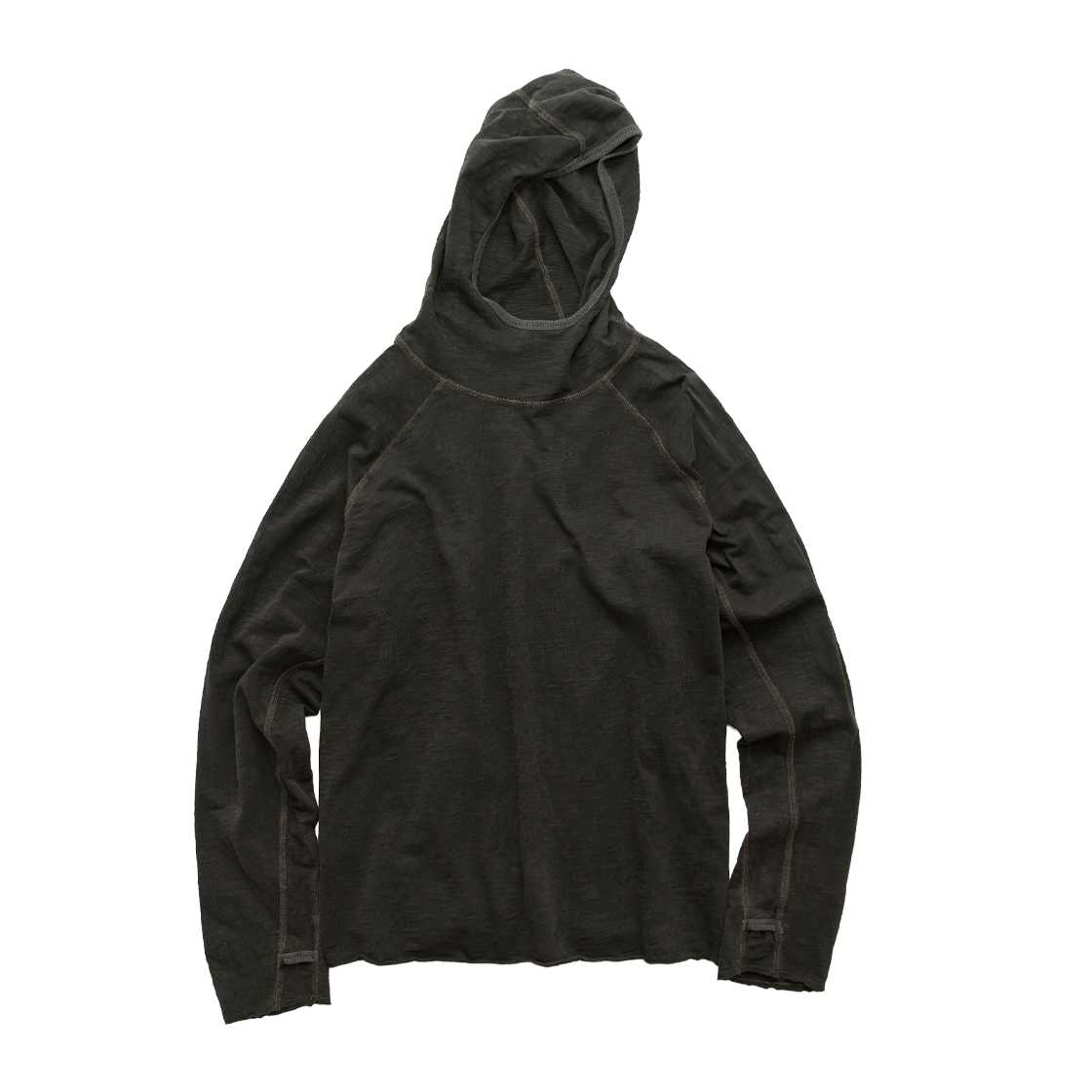 폴리테루 휴먼인덱스 휴먼 터틀 넥 후디 차콜 브라운