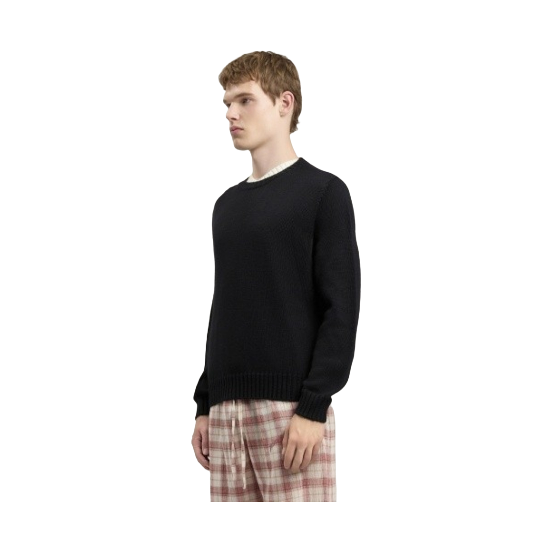 팜엔젤스 백 커브드 로고 스웨터 - 블랙 화이트(Palm Angels Back Curved Logo Sweater - Black Off White) - 2