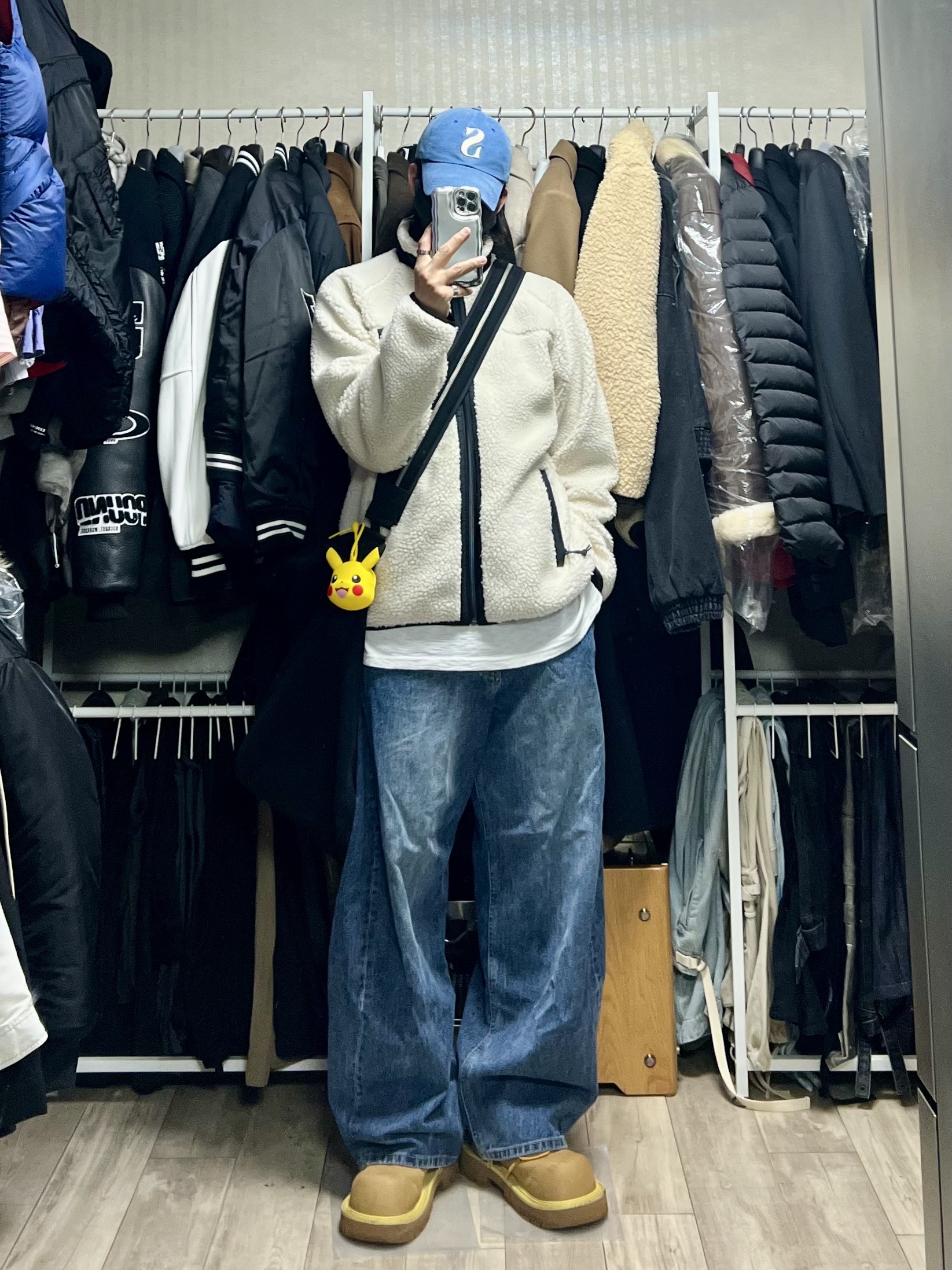 Carhartt WIP Prentis Liner Moonbeam Black 착용 스타일