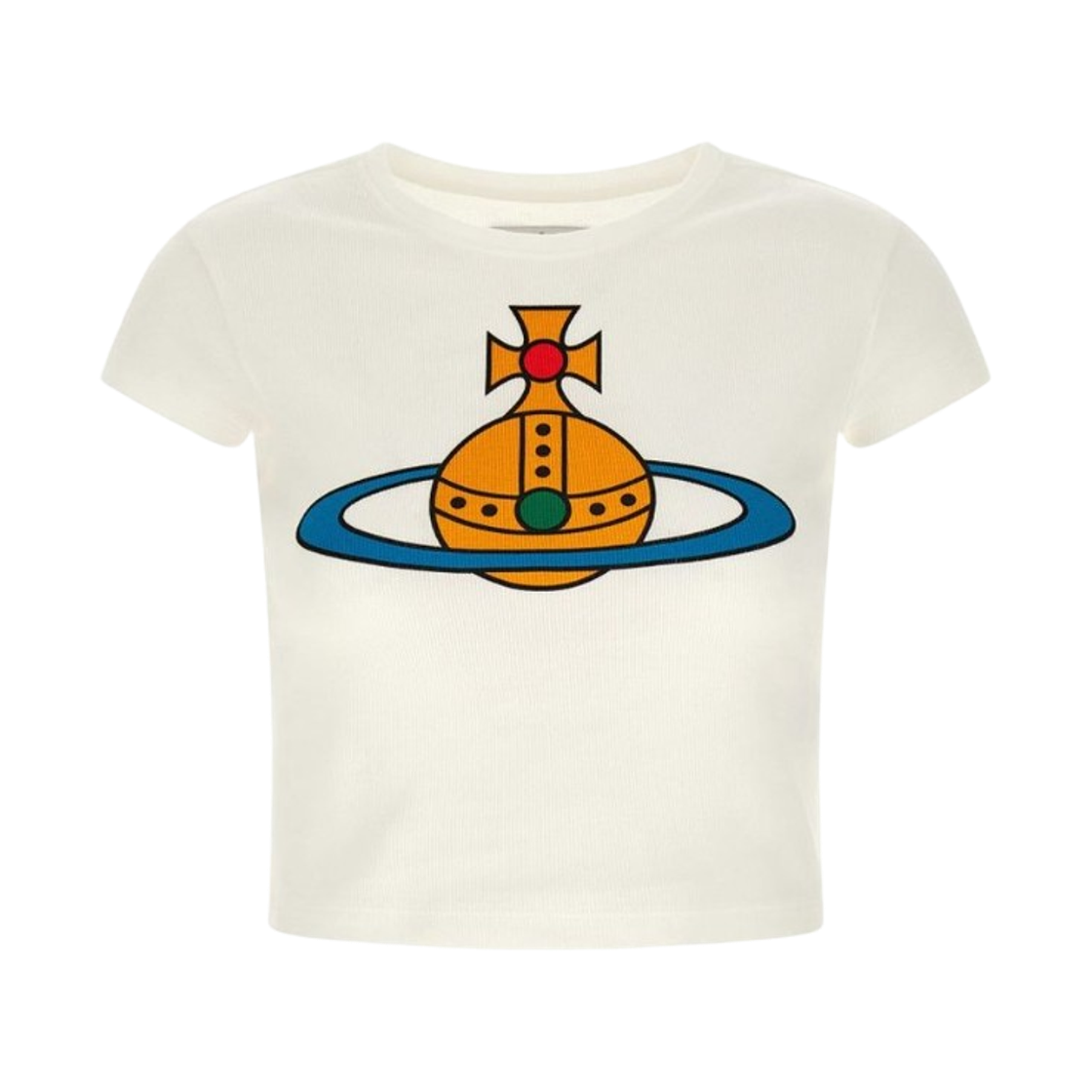 1G010018-J009C-A401 (W) Vivienne Westwood Big Orb Baby Peru T-Shirt White