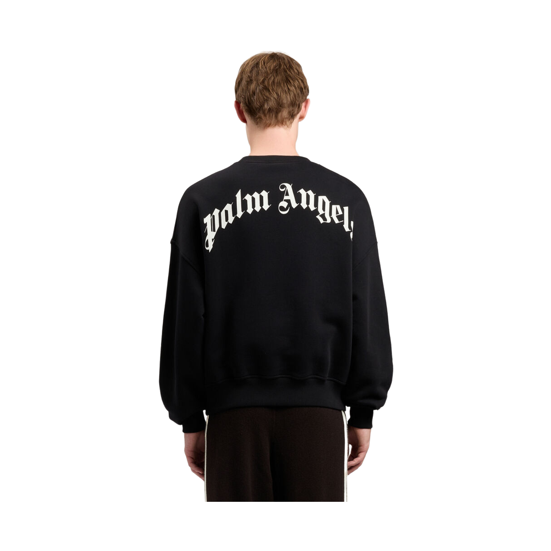 팜엔젤스 백 커브드 로고 루즈 크루 - 블랙 화이트(Palm Angels Back Curved Logo Loose Crew - Black Off White) - 4