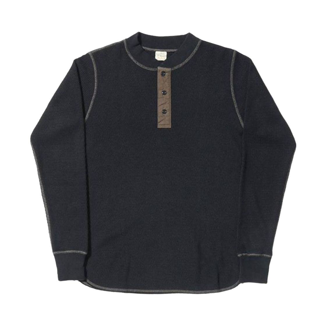 버즈 릭슨 써멀 헨리넥 티셔츠 블랙(Buzz Rickson's Thermal Henley Neck T-Shirt Black)