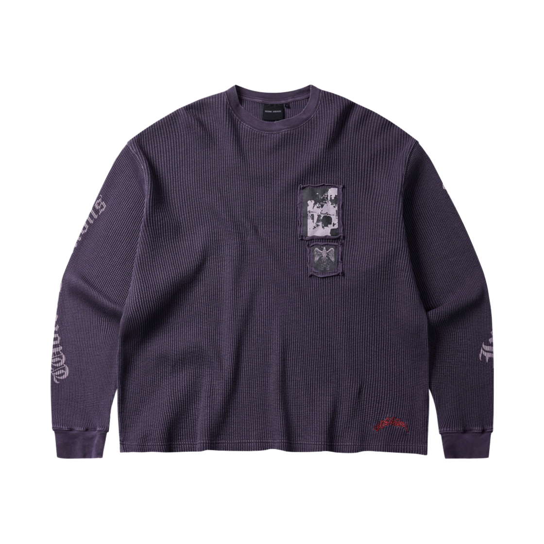인세인개러지 그래픽 패치 와플 롱슬리브 - 퍼플(INSANE GARAGE Graphic Patch Waffle Long Slv_Purple) - 1