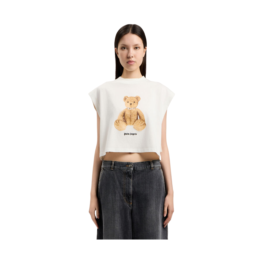 팜엔젤스 베어 박시 탱크 탑 - 화이트 브라운(Palm Angels Bear Boxy Tank Top - Off White Brown) - 2