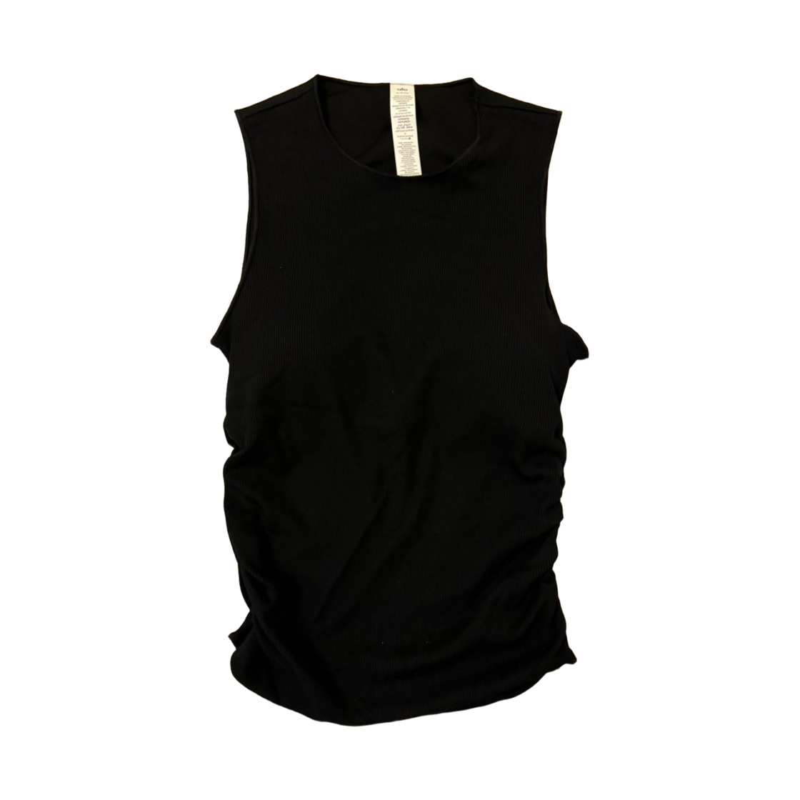 (W) 알로 요가 립드 En 포인테 탱크 블랙((W) Alo Yoga Ribbed En Pointe Tank Black) - 1