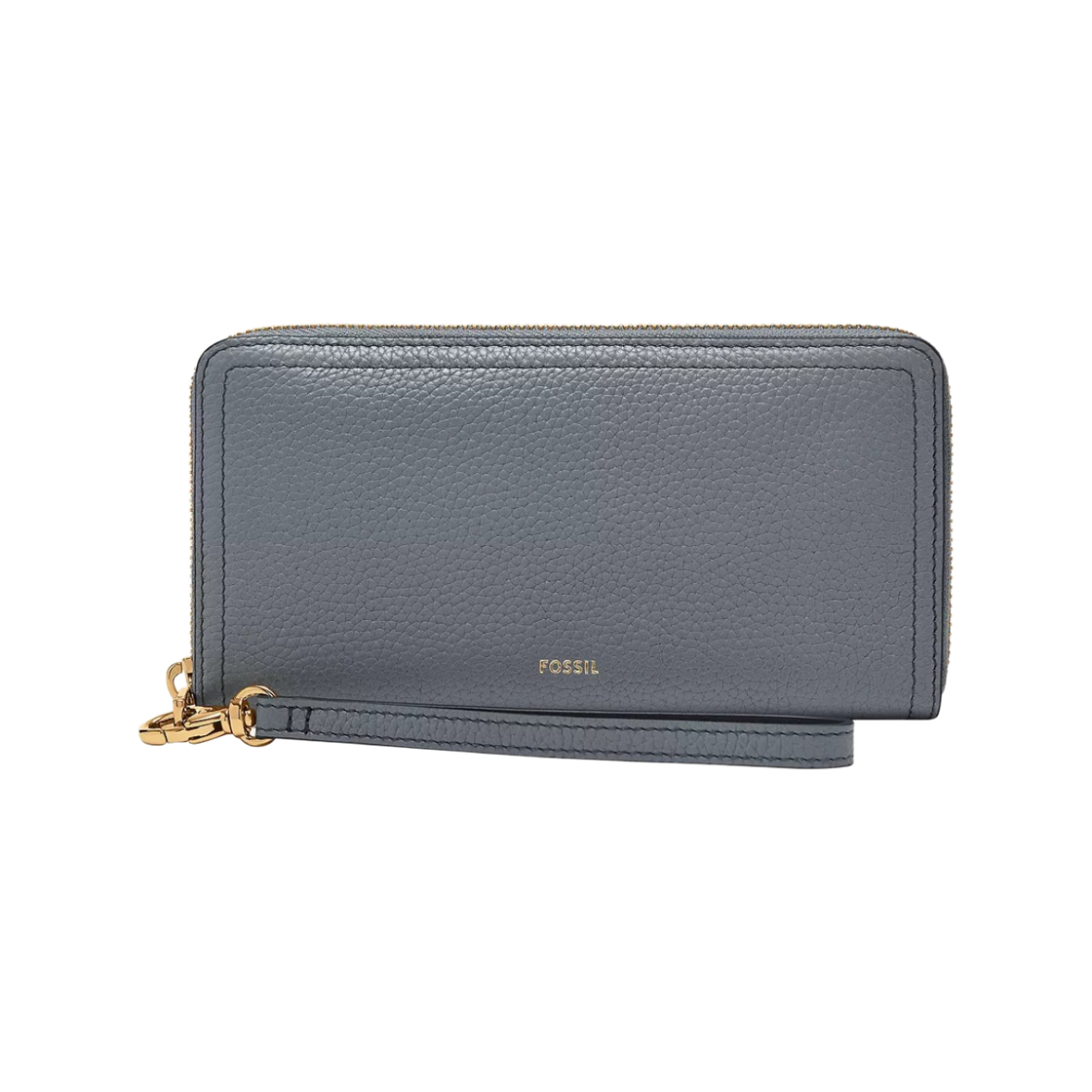 SL7831450 Fossil Logan Leather RFID Zip Around Clutch Wallet Nostalgia Blue