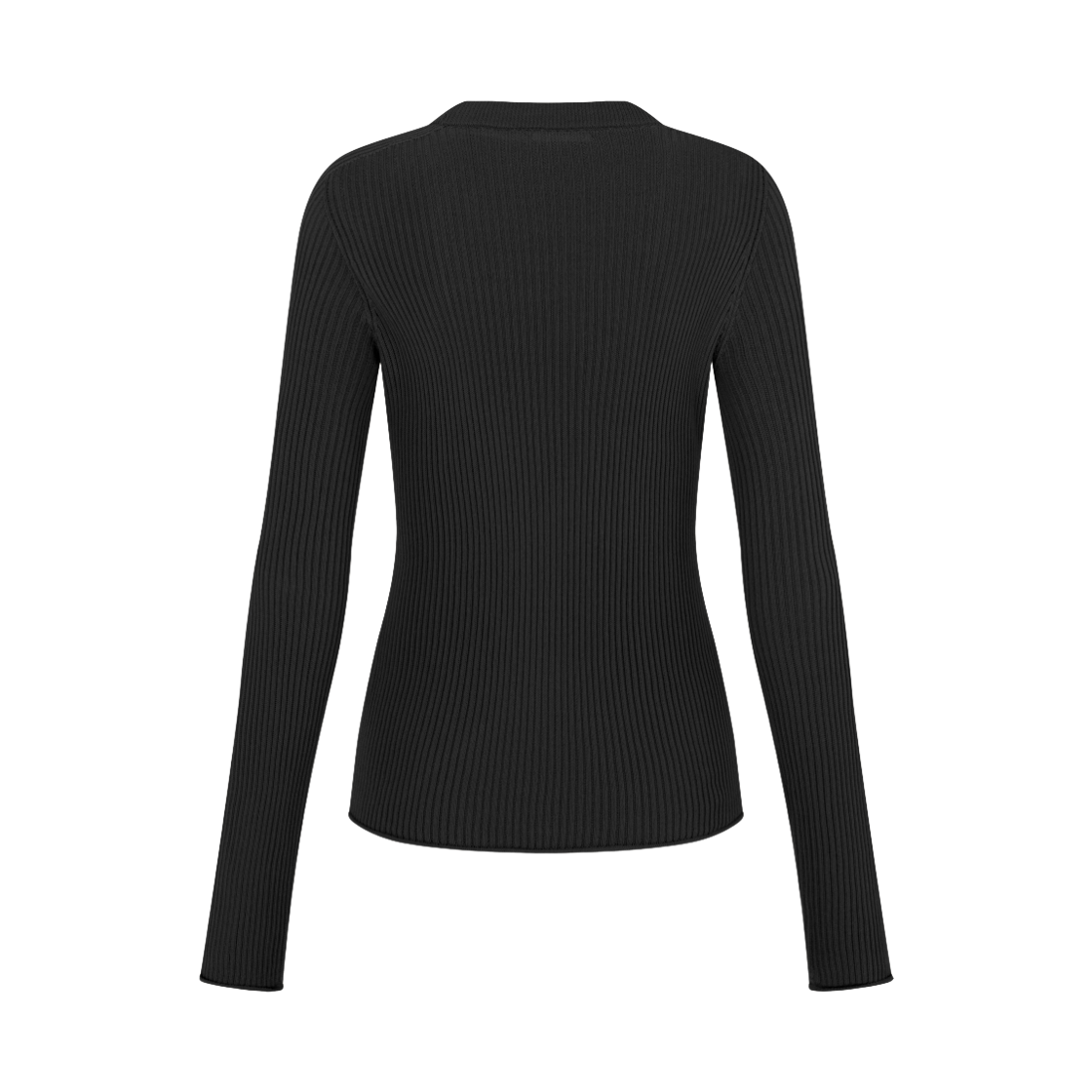 쥬키프 텐셀 쉬어 탑 블랙(Juukiff Sheer Ribbed Top In Tencel Black) - 2