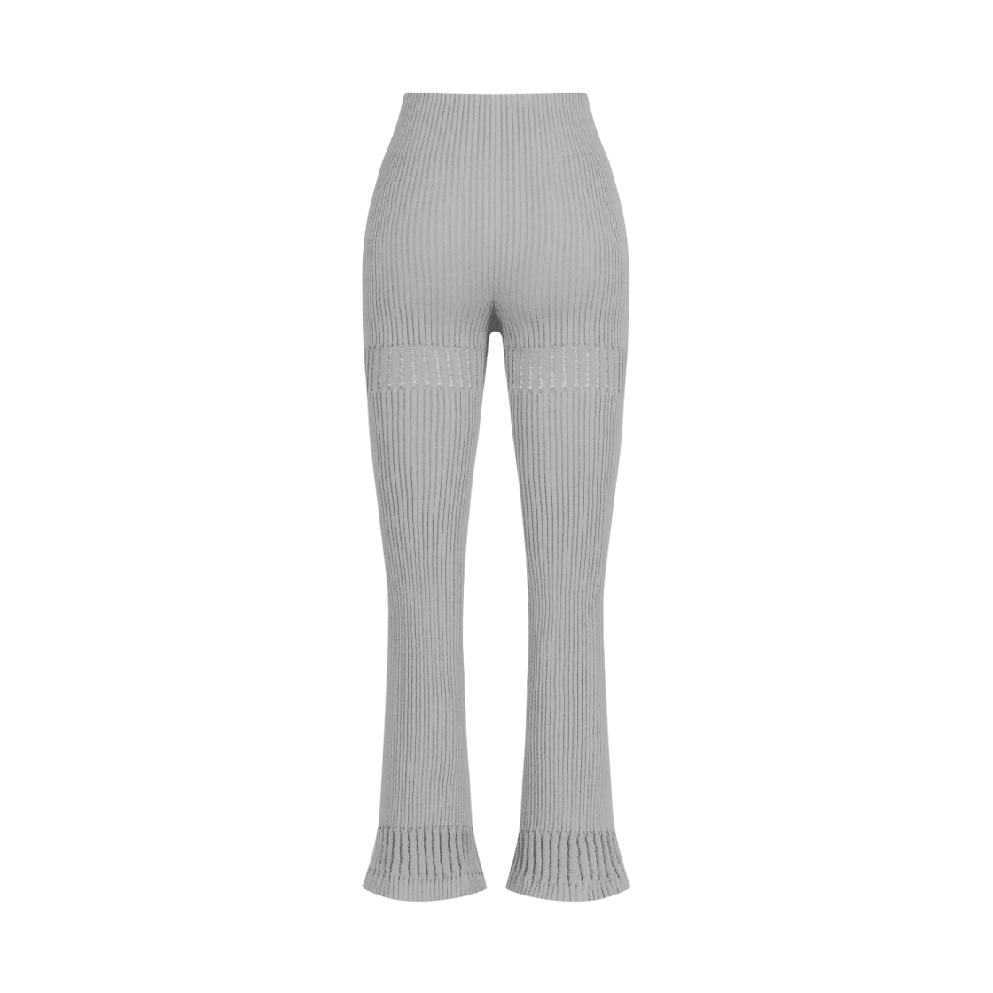 쥬키프 코튼믹스 레이스 부츠컷 립 팬츠 라이트 그레이(Juukiff Lace Ribbed Bootcut Trouser In Mixed Cotton Light Grey) - 2