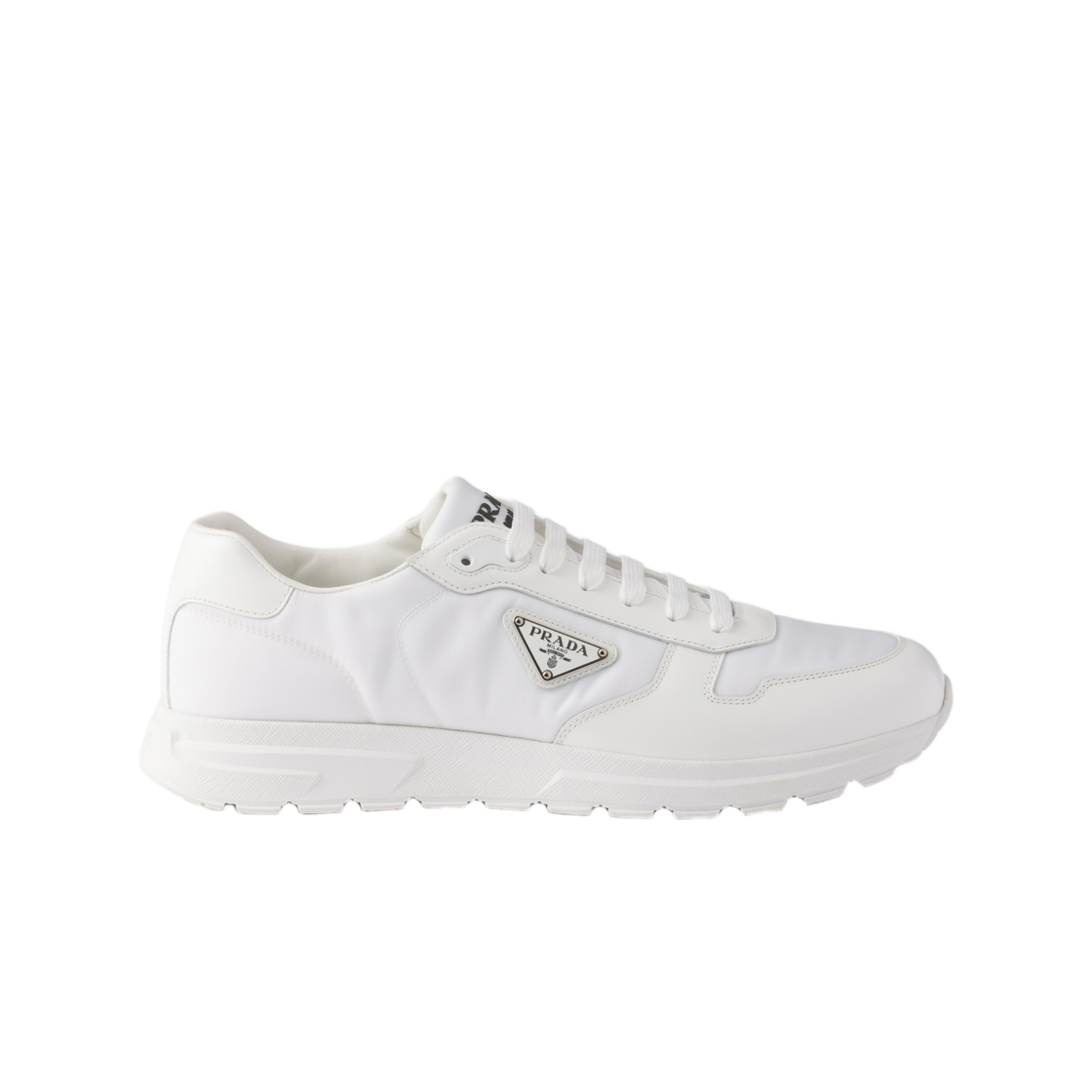 프라다 프락스 01 리나일론 앤 브러쉬드 레더 스니커즈 화이트(Prada Prax 01 Re-Nylon and Brushed Leather Sneakers White) - 1