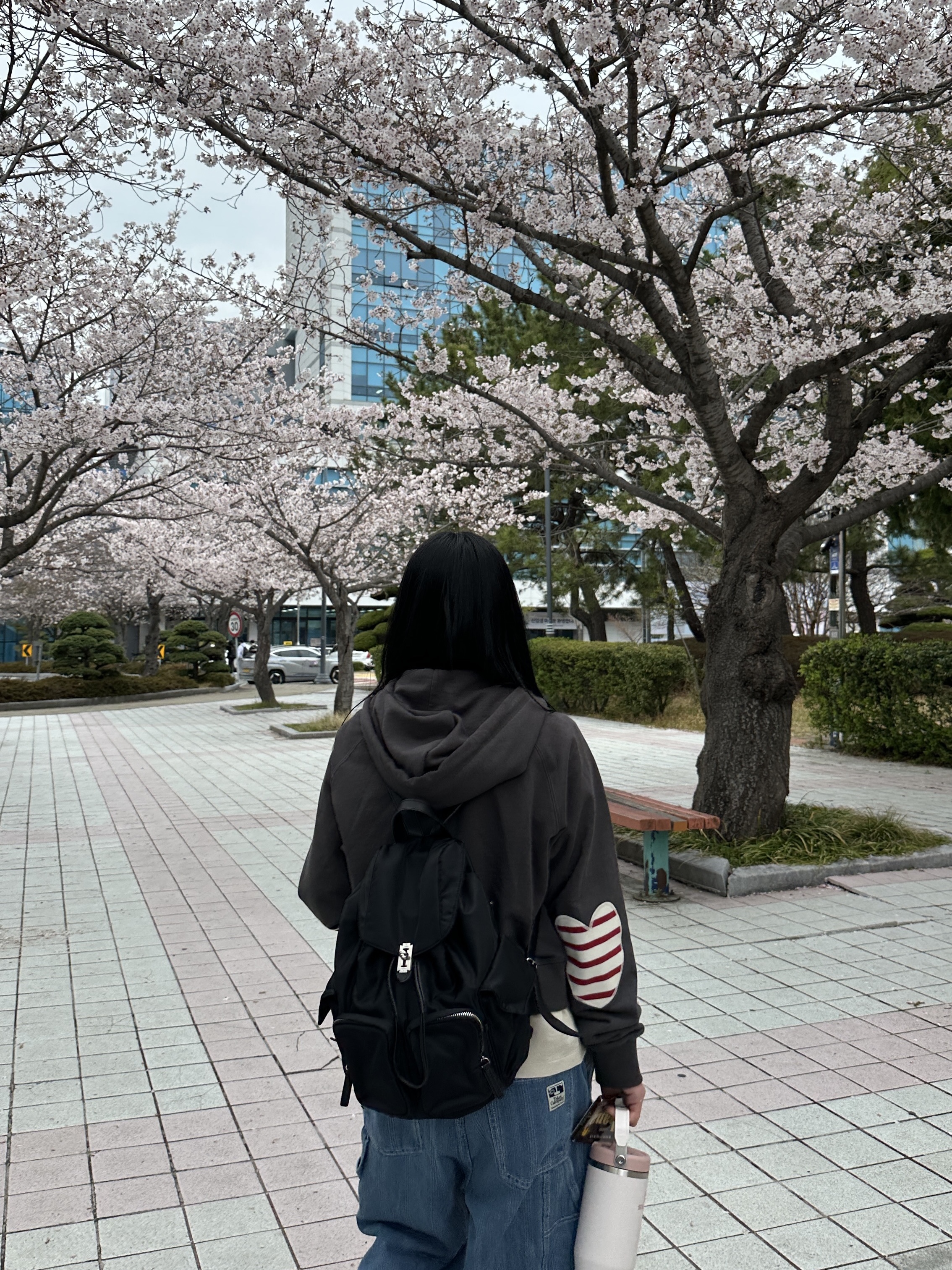 Saint James Bon Bon Petit Hoodie Zip-Up CHC, vunque Hey Double Pocket Backpack M Black 착용 스타일 - 1