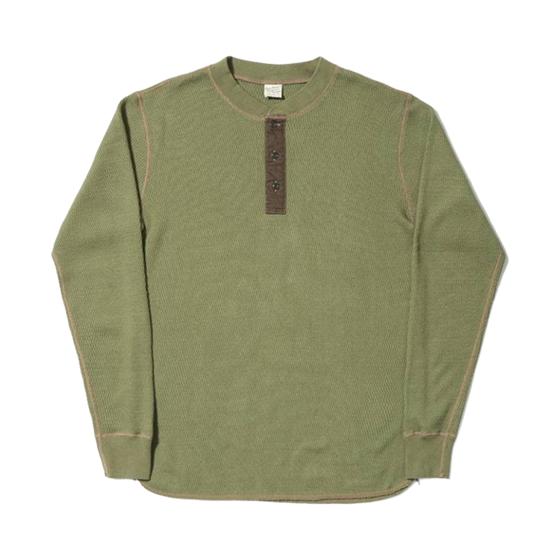 버즈 릭슨 써멀 헨리넥 티셔츠 올리브(Buzz Rickson's Thermal Henley Neck T-Shirt Olive)