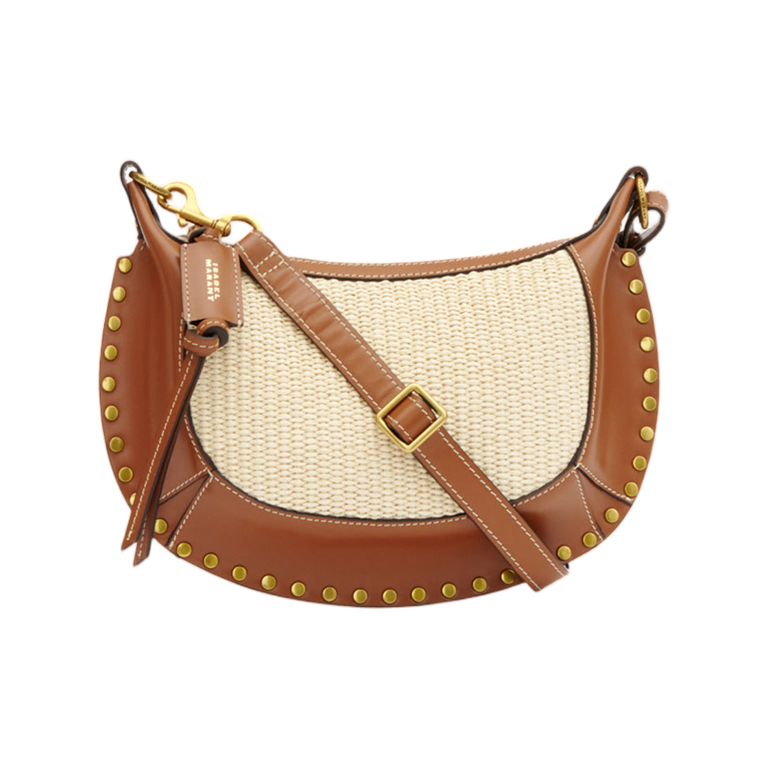 PP0003FB-D1X17M-NLCG Isabel Marant Oskan Moon Soft Leather Shoulder Bag Natural Cognac - 26SS