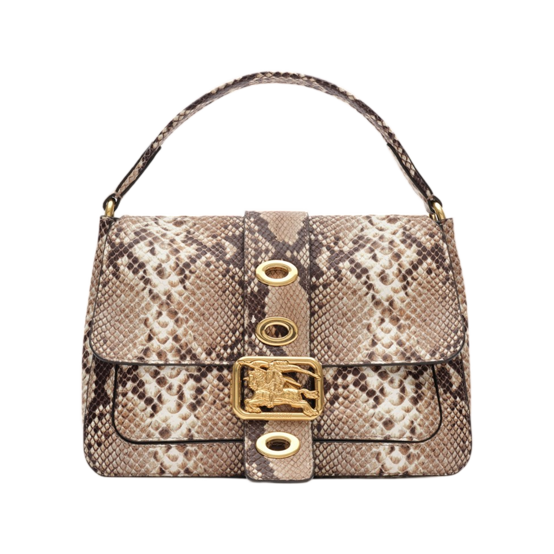 8126347 Burberry Small Rider Bag Natural Beige Dark Brown