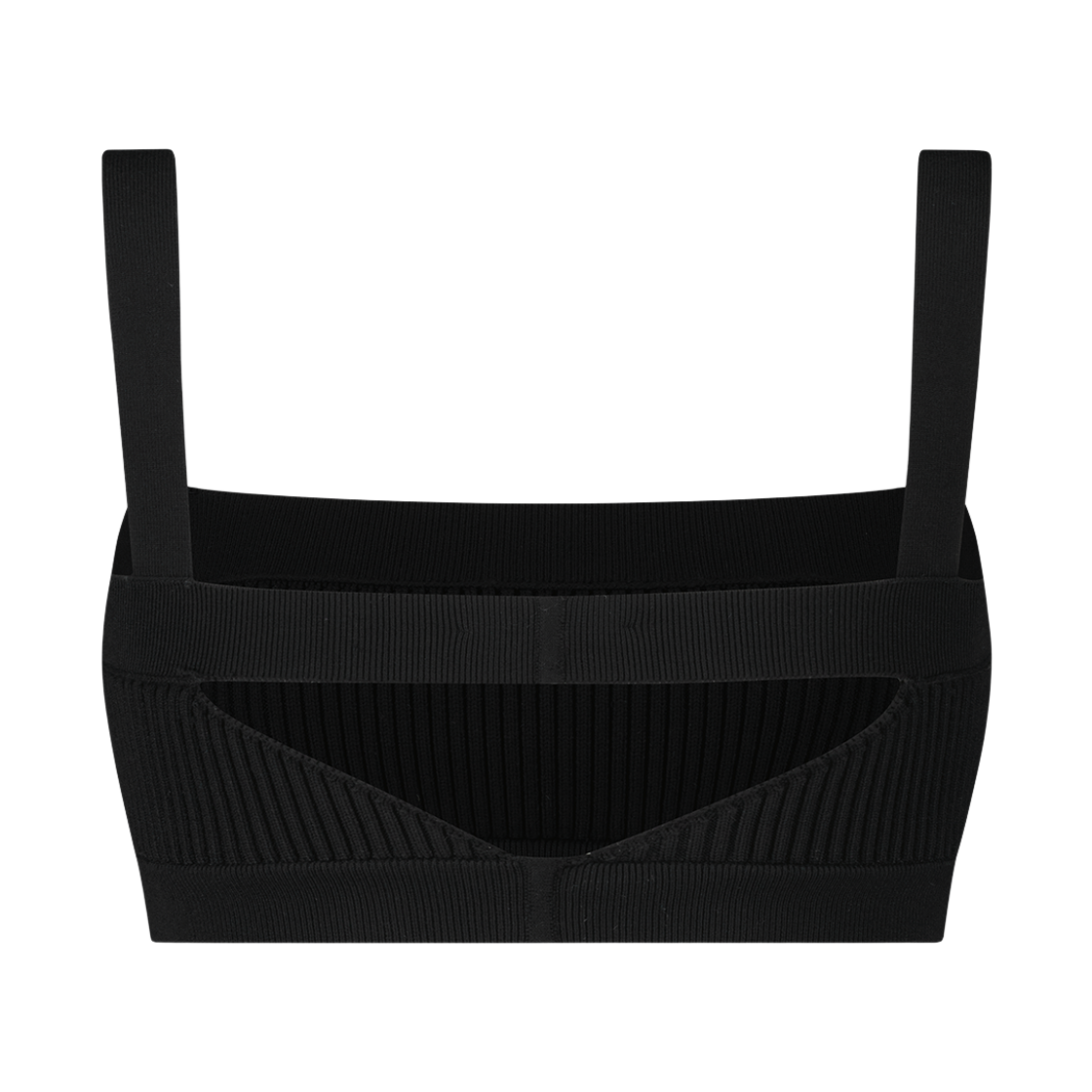 쥬키프 비스코스 스퀘어넥 브라렛 블랙(Juukiff Squared Bra Top In Peppermint Viscose Black) - 2