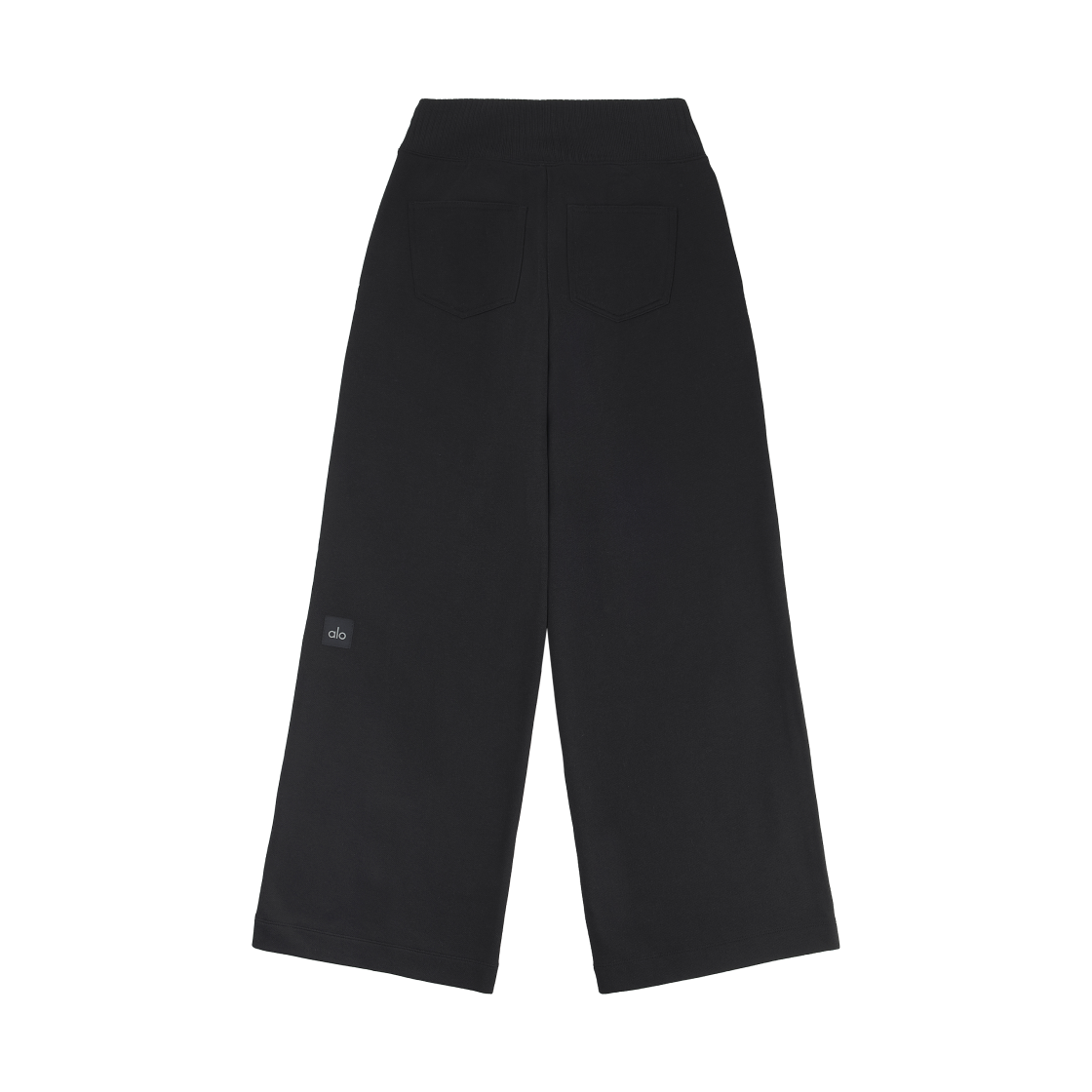 (W) 알로 요가 세레니티 와이드 레그 스웨트팬츠 블랙((W) Alo Yoga Serenity Wide Leg Sweatpants Black)