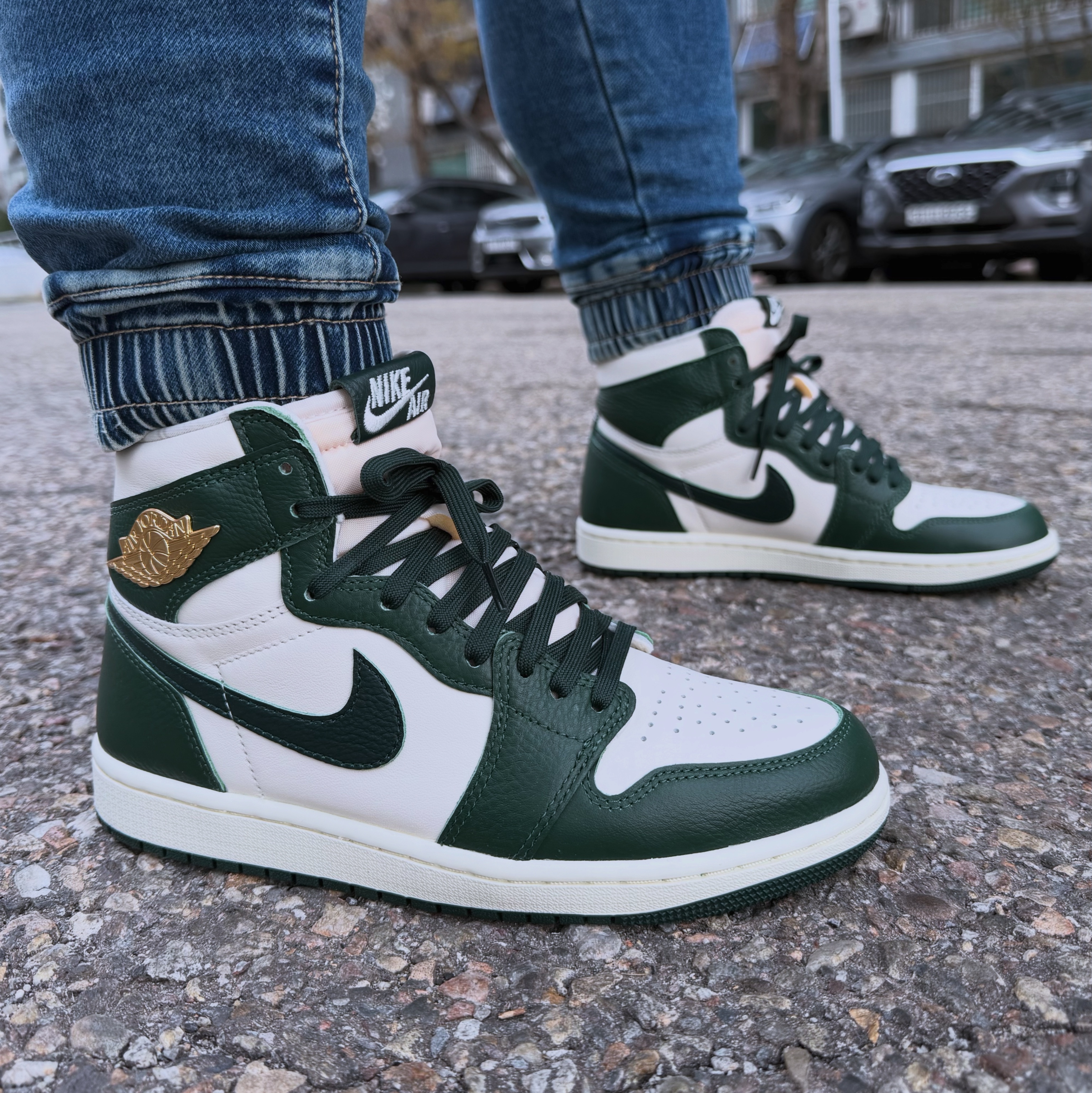 (W) Jordan 1 High OG Pro Green 착용 스타일 - 1