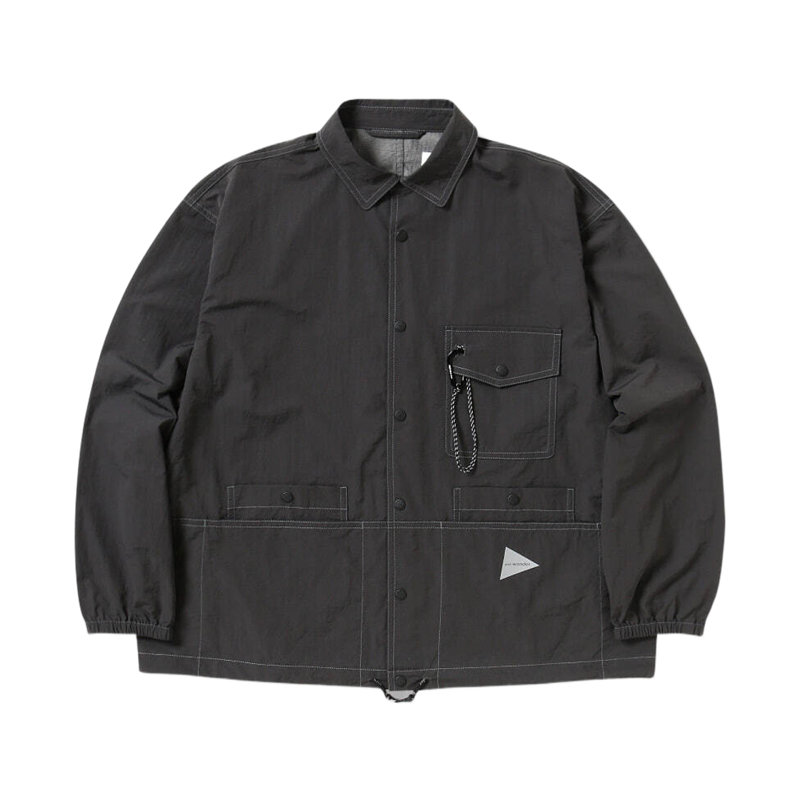 앤드 원더 크링클드 나일론 셔츠 자켓 차콜(And Wander Crinkled Nylon Shirts Jacket Charcoal) - 1