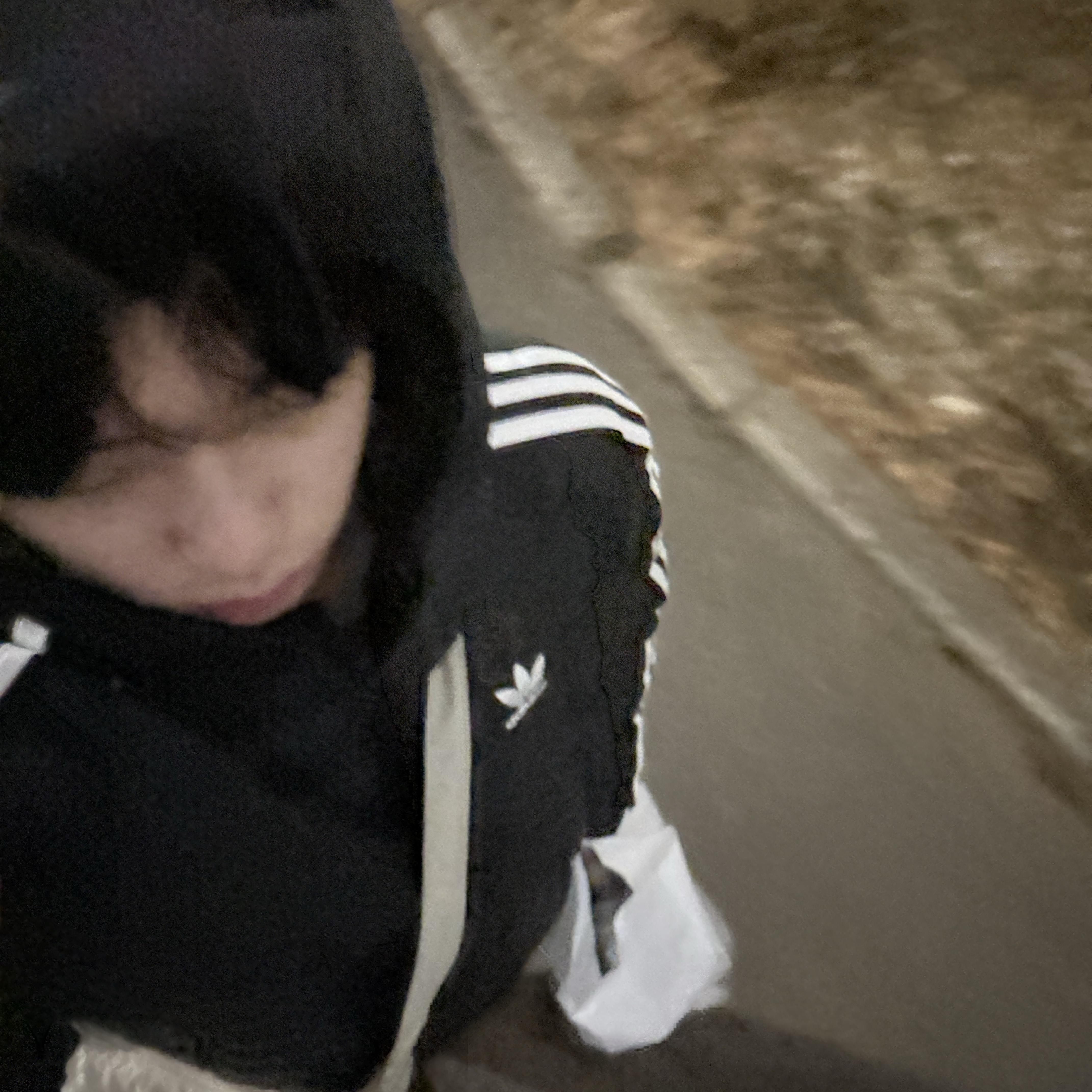 Adidas Originals Synthetic Hooded Jacket Black White - KR Sizing 착용 스타일 - 1
