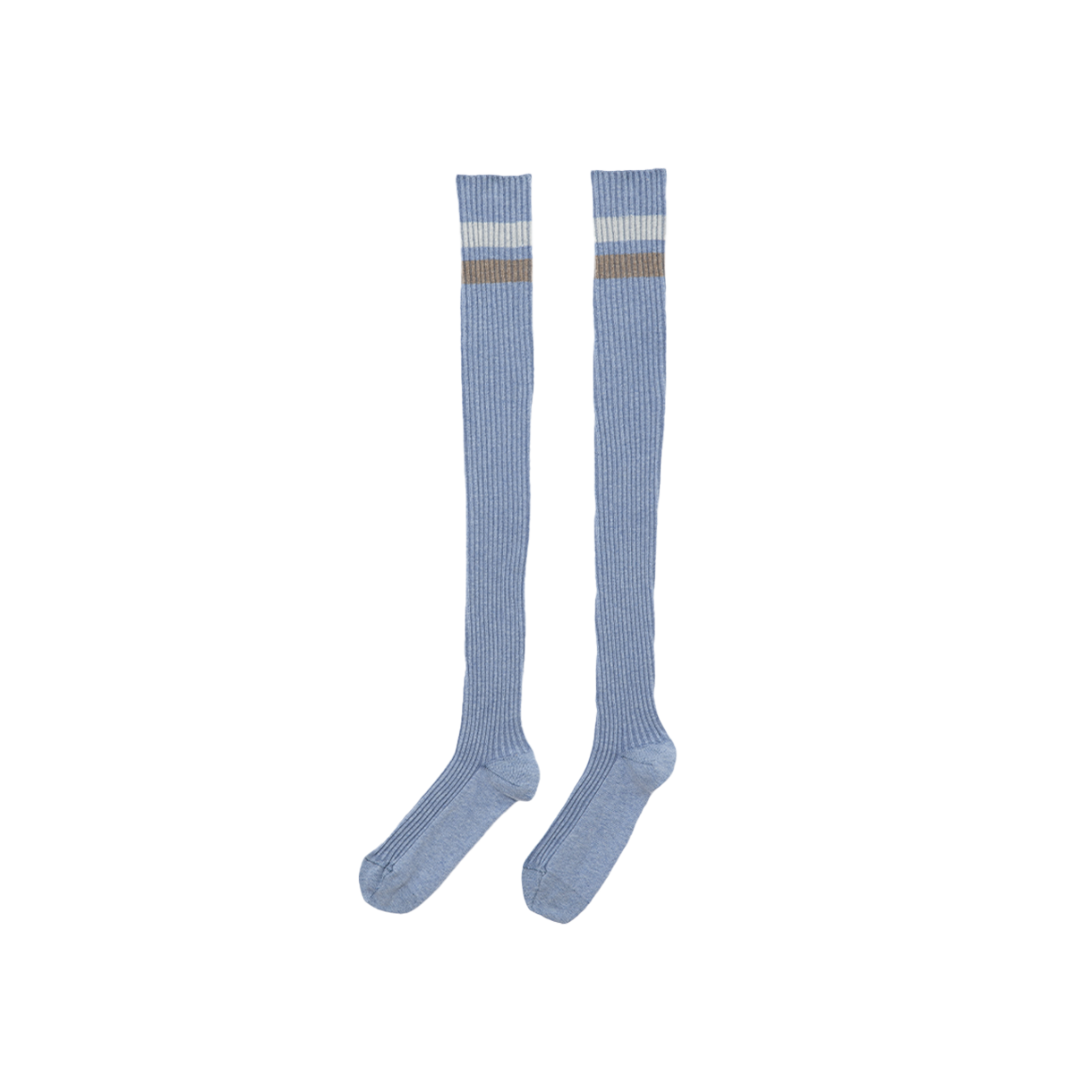베이스레인지 우먼 레이스 니 삭스 블루 멜란지 - 26SS(Baserange Women Race Knee Socks Blue Melange - 26SS) - 1