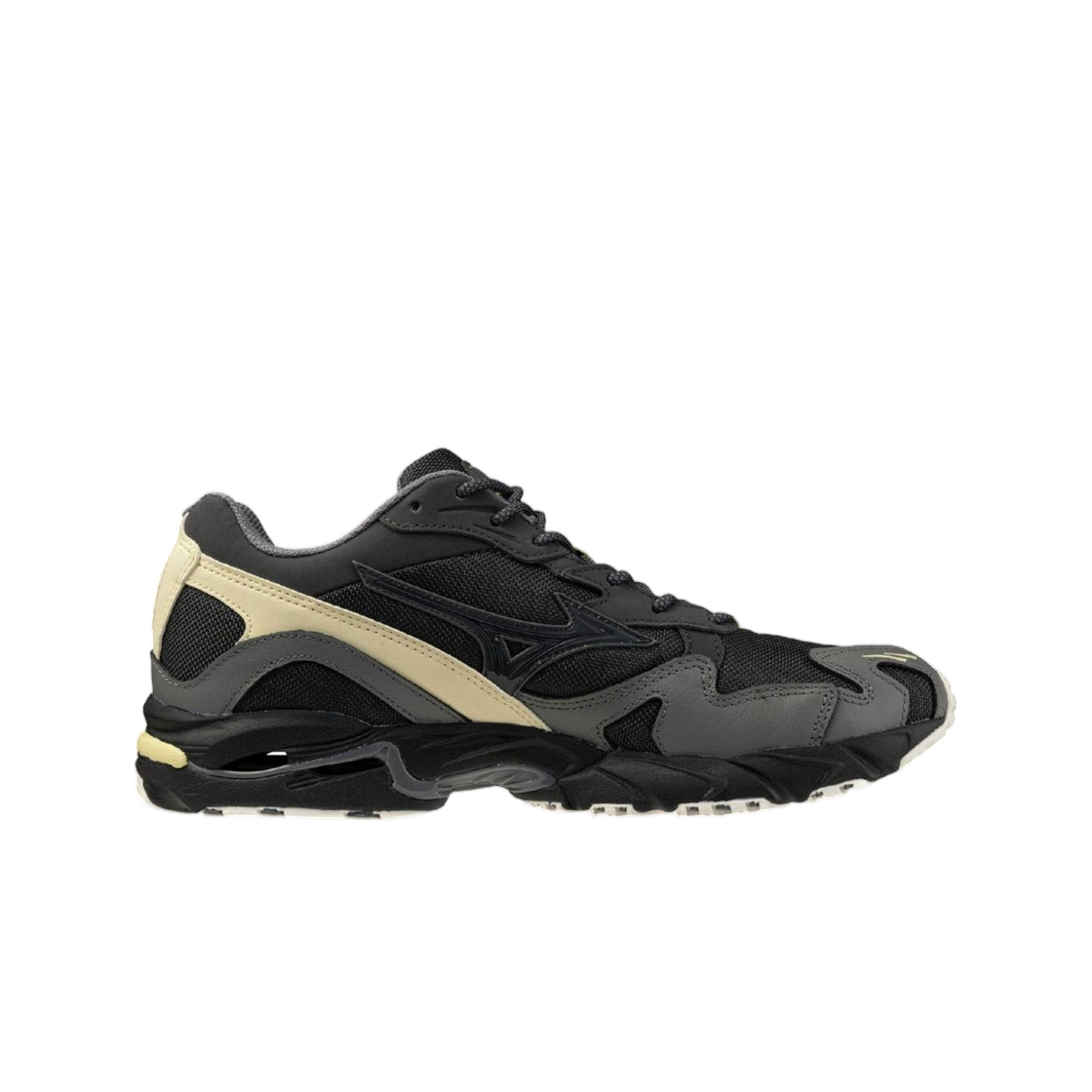 미즈노 웨이브 라이더 10 블랙 샌드 콰이엇 쉐이드 바나나 크레이프(Mizuno Wave Rider 10 Black Sand Quiet Shade Banana Crepe) - 1