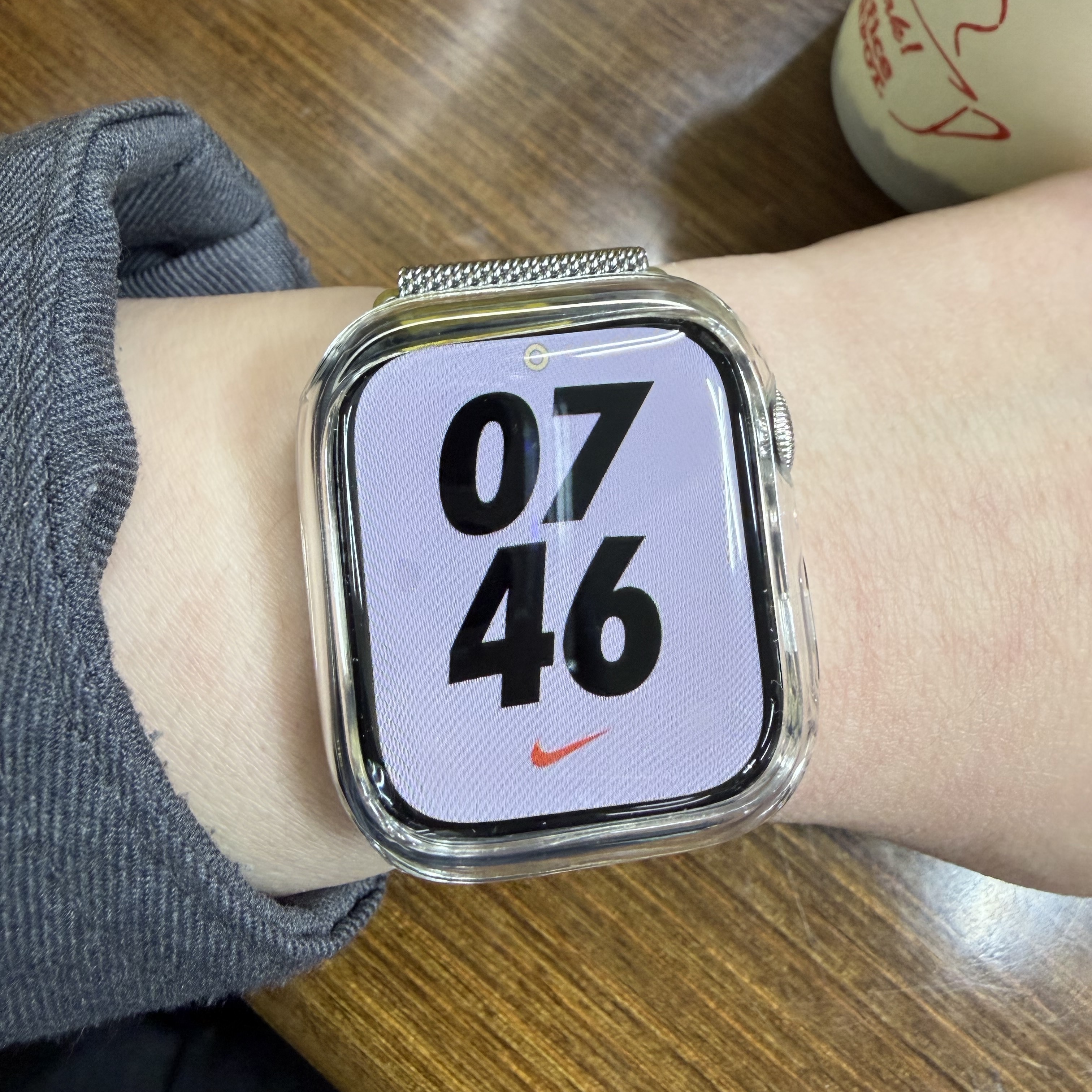[A등급] Refurbished Apple Watch Series 9 41mm Cellular Silver Stainless Steel Case with Sport Band Storm Blue 착용 스타일