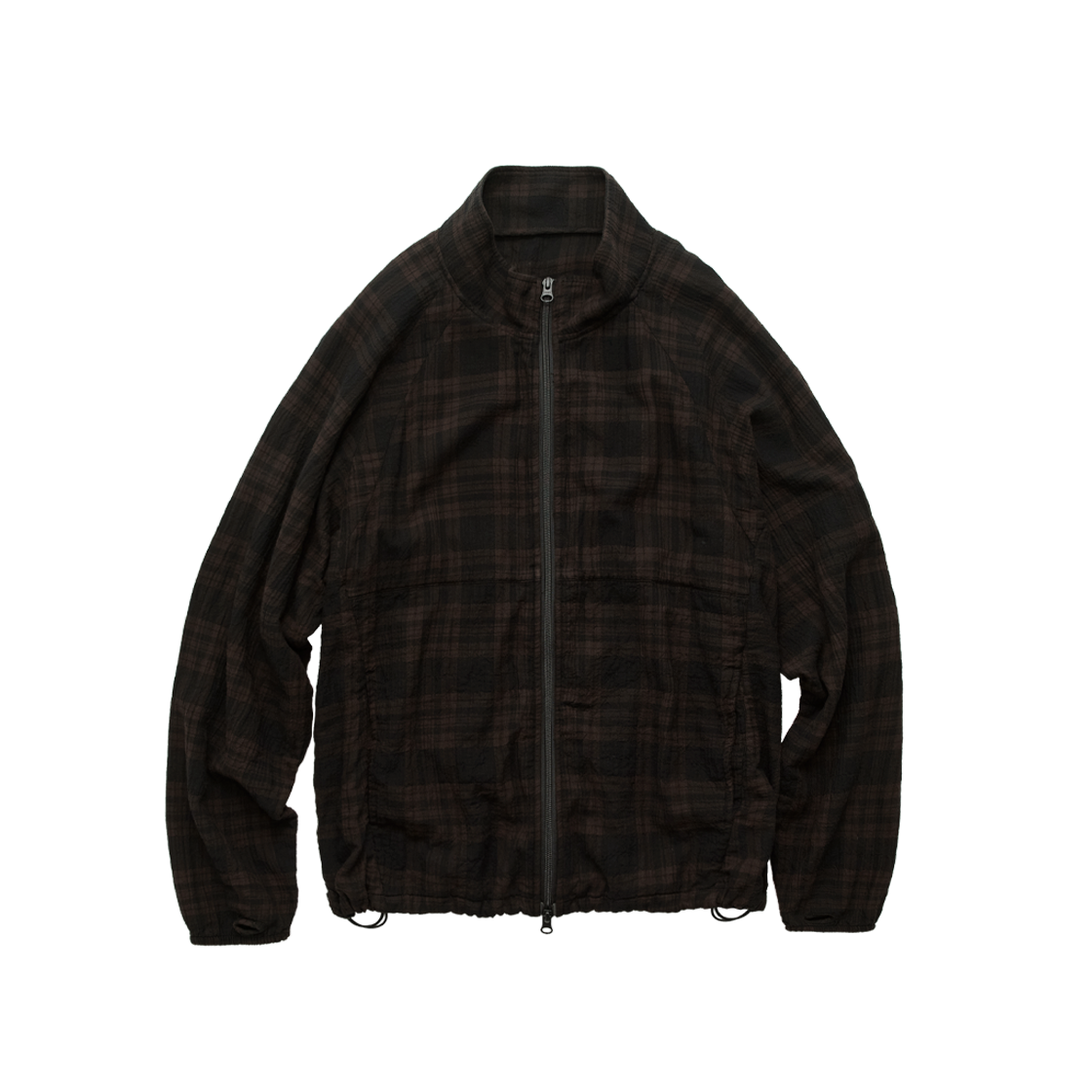 폴리테루 휴먼인덱스 휴먼 체크 트랙 자켓 브라운