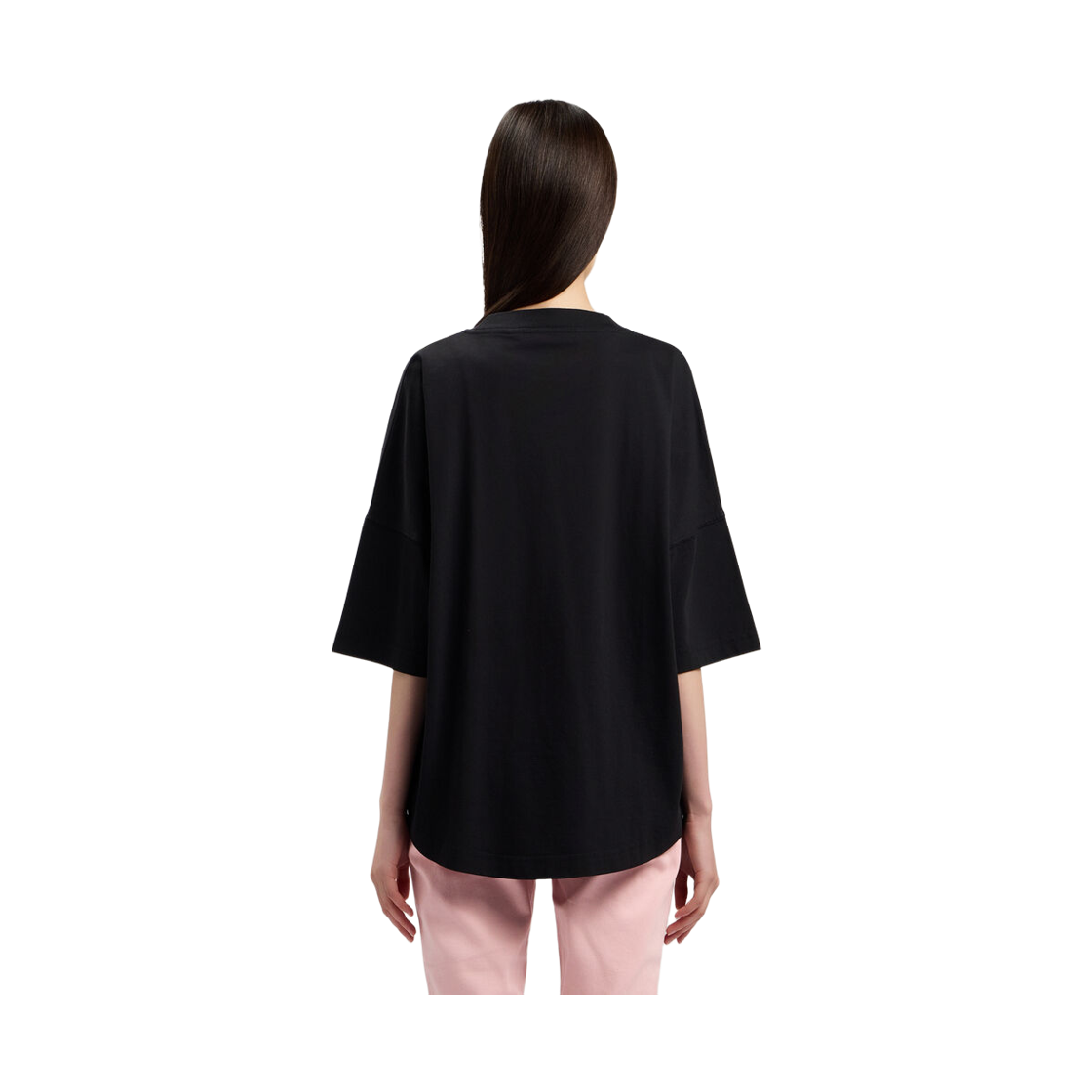 팜엔젤스 넥 로고 오버 티셔츠 - 블랙 화이트(Palm Angels Neck Logo Over Tee - Black Off White) - 4