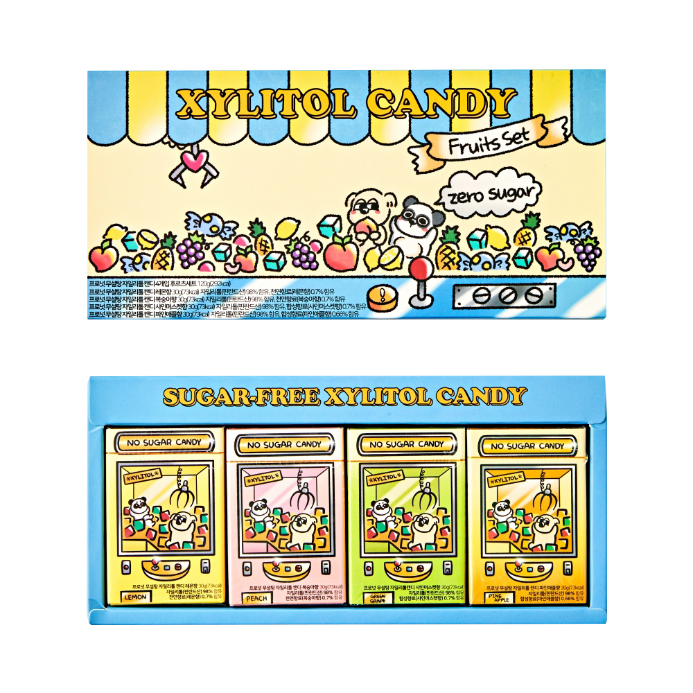 프로넛 무설탕 자일리톨 캔디 4개입 후르츠 선물세트(PRONUT Sugar-Free Xylitol Candy 4pack)