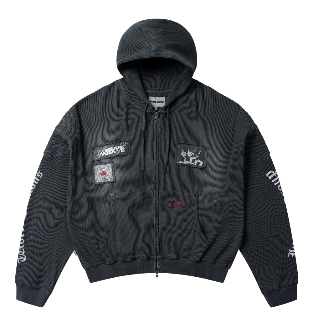 인세인개러지 투어 패디드 와플 후디 - 차콜(INSANE GARAGE Tour Padded Waffle Hoodie_Charcoal)