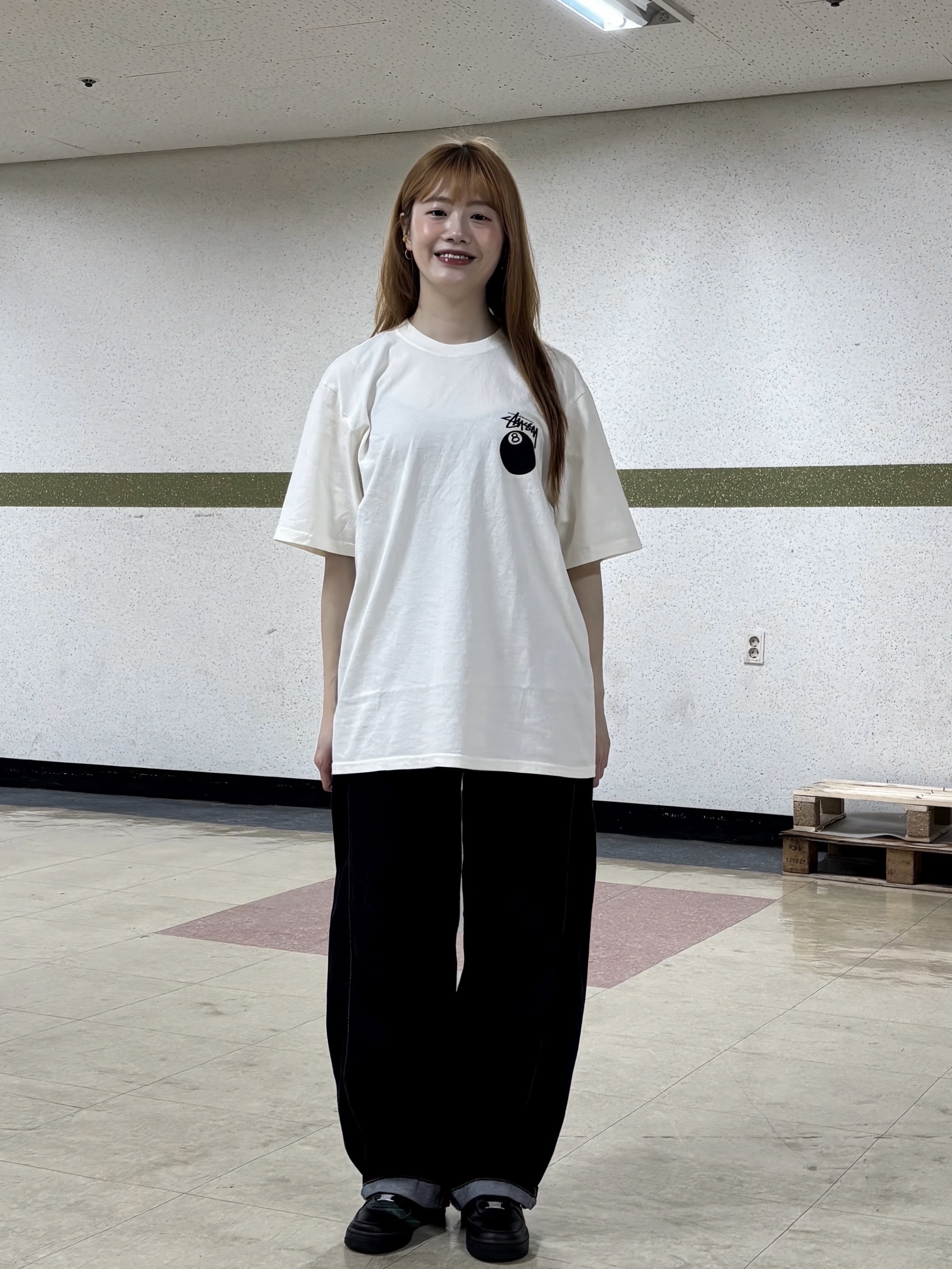 Stussy 8 Ball Pigment Dyed T-Shirt Natural, (W) Nike Air Force 1 '07 Low Triple Black 착용 스타일 - 1