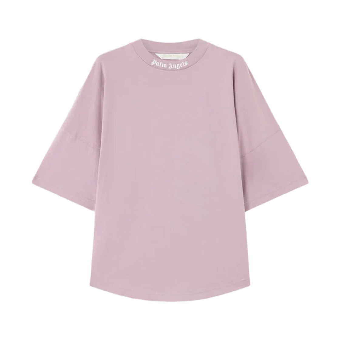 팜엔젤스 드리핑 커브드 로고 오버 티셔츠 - 라일락 화이트(Palm Angels Dripping Curved Logo Over Tee - Lilac Off White)