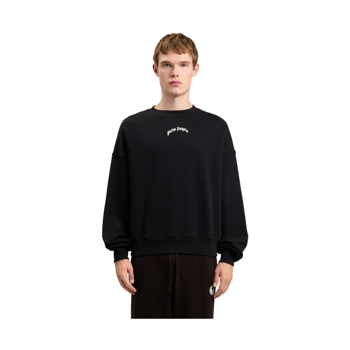 팜엔젤스 백 커브드 로고 루즈 크루 - 블랙 화이트(Palm Angels Back Curved Logo Loose Crew - Black Off White) - 2