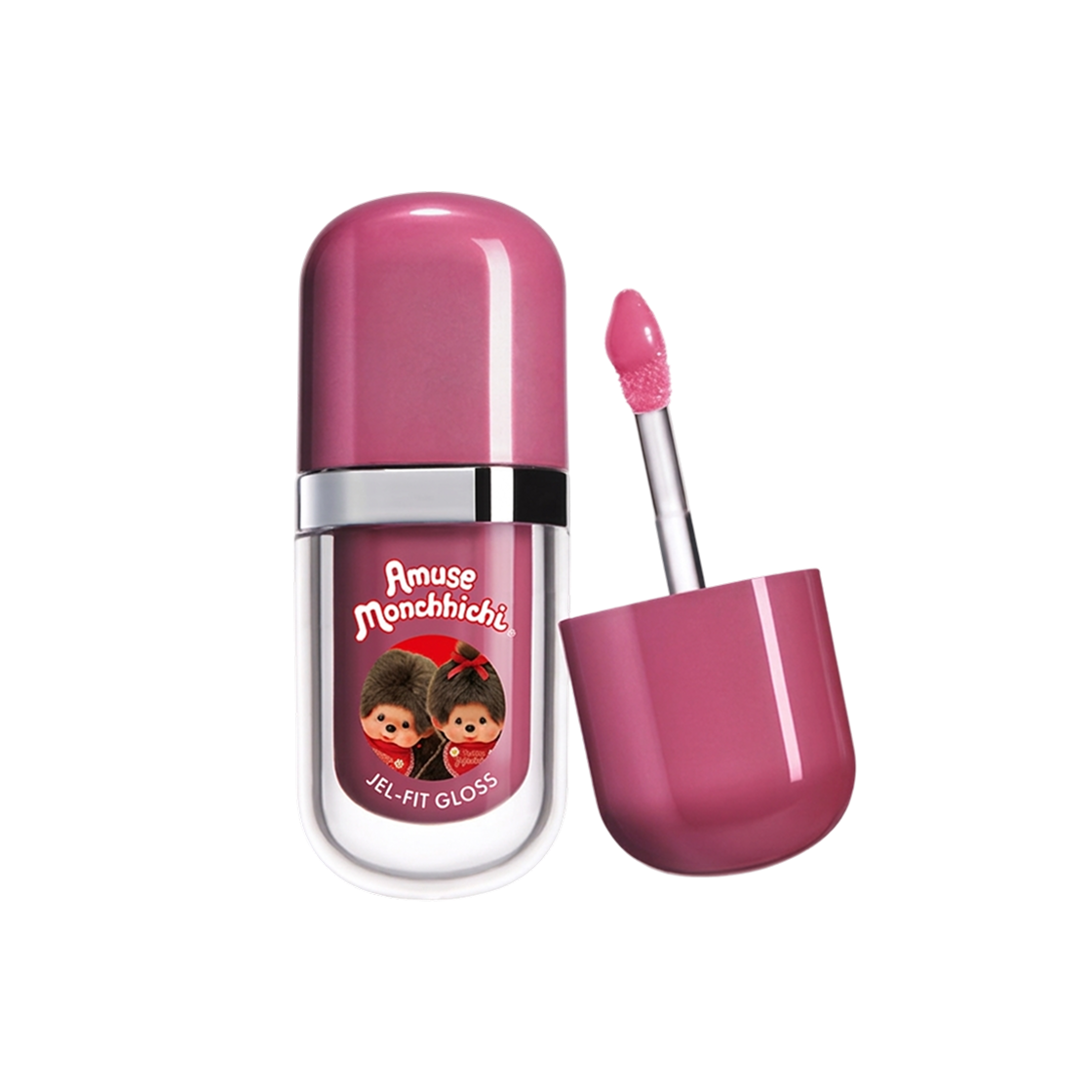 어뮤즈 x 몬치치 젤핏 글로스 04 베어 걸 글로스(Amuse x Monchhichi Jel-Fit Gloss 04 Bare Girl Gloss)