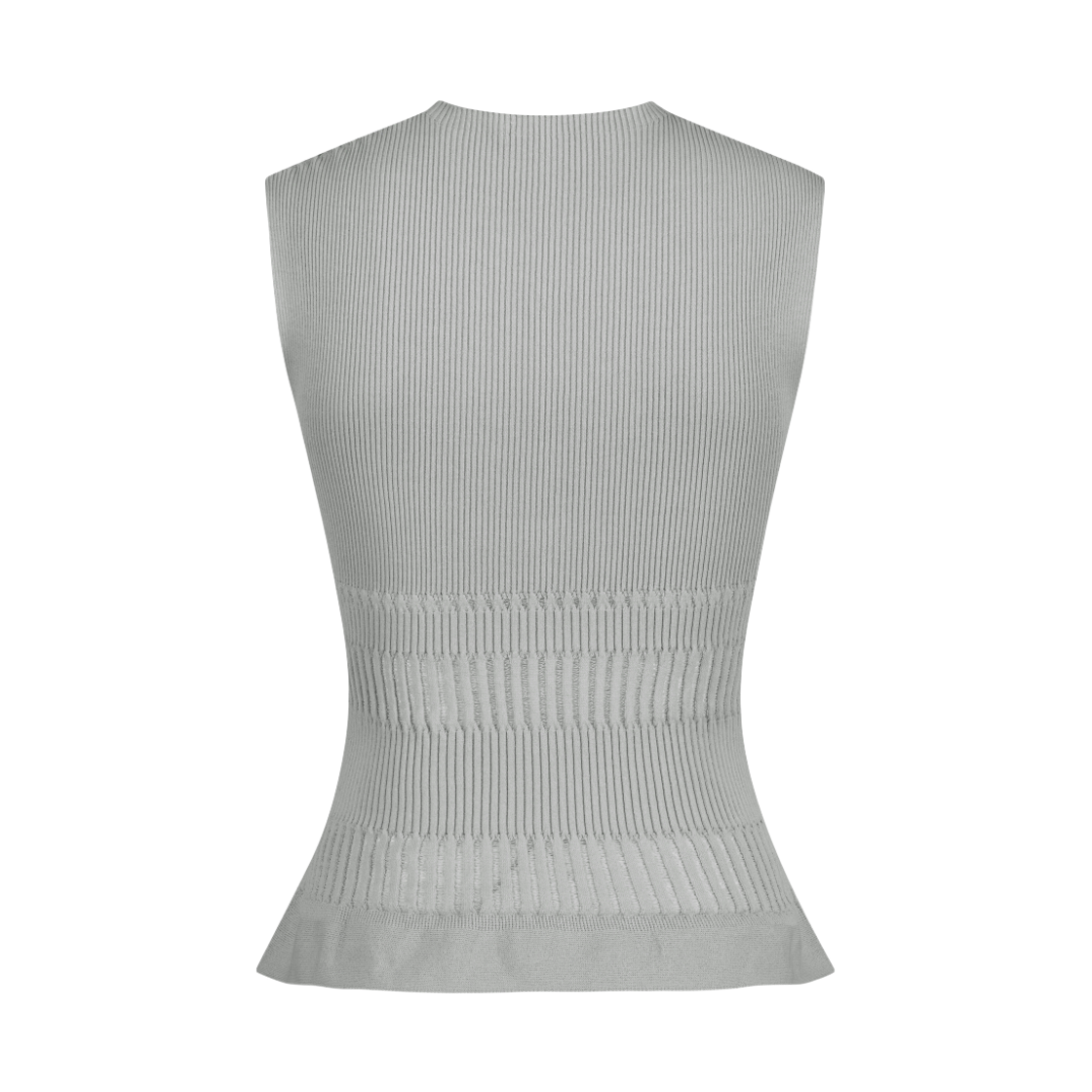 쥬키프 코튼믹스 레이스 립 니트탑 라이트 그레이(Juukiff Lace Ribbed Sleeveless Top In Mixed Cotton Light Grey) - 2
