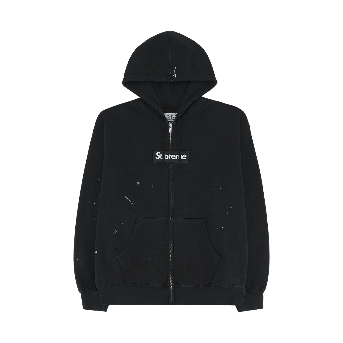 슈프림 x MM6 메종 마르지엘라 박스로고 집업 후드 스웨트셔츠 블랙 - 26SS(Supreme x MM6 Maison Margiela Box Logo Zip Up Hooded Sweatshirt Black - 26SS)
